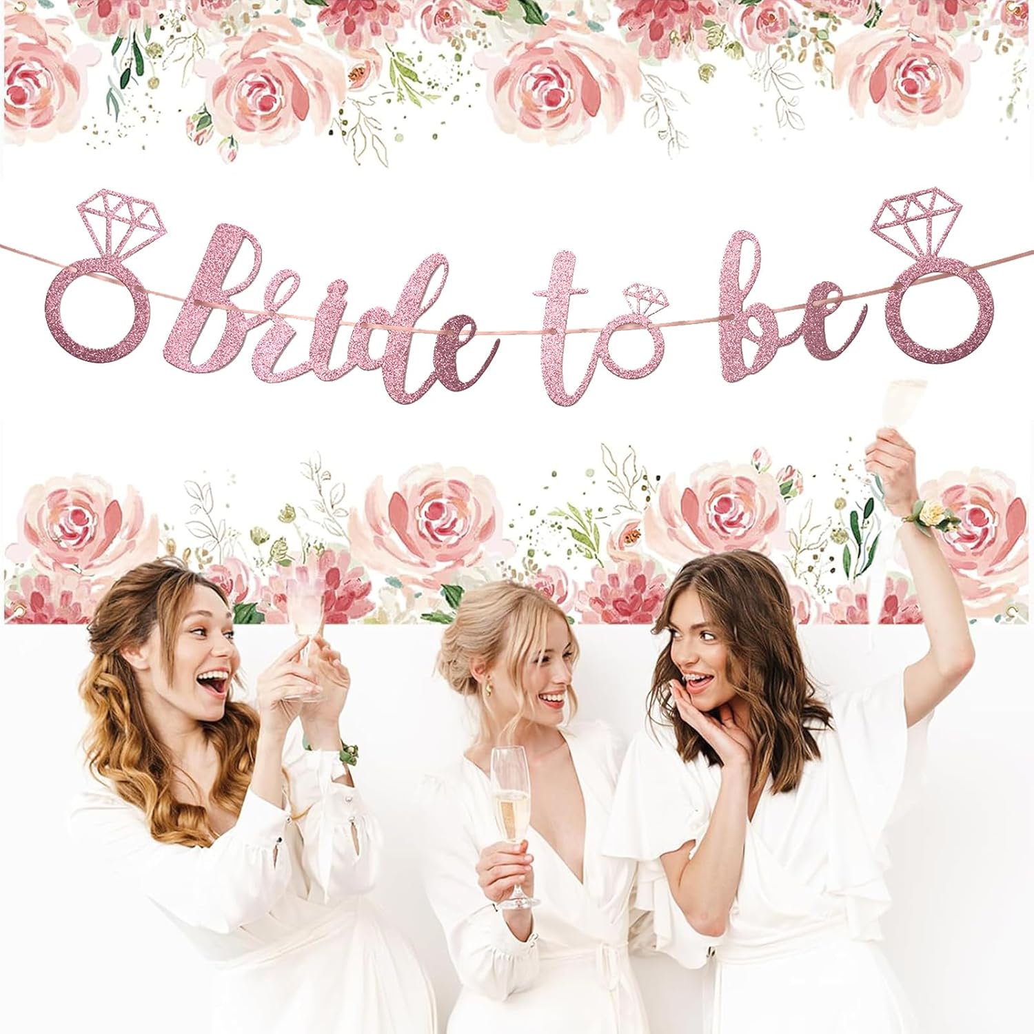 Bride to Be Banner Glitter Purple Wedding Decor