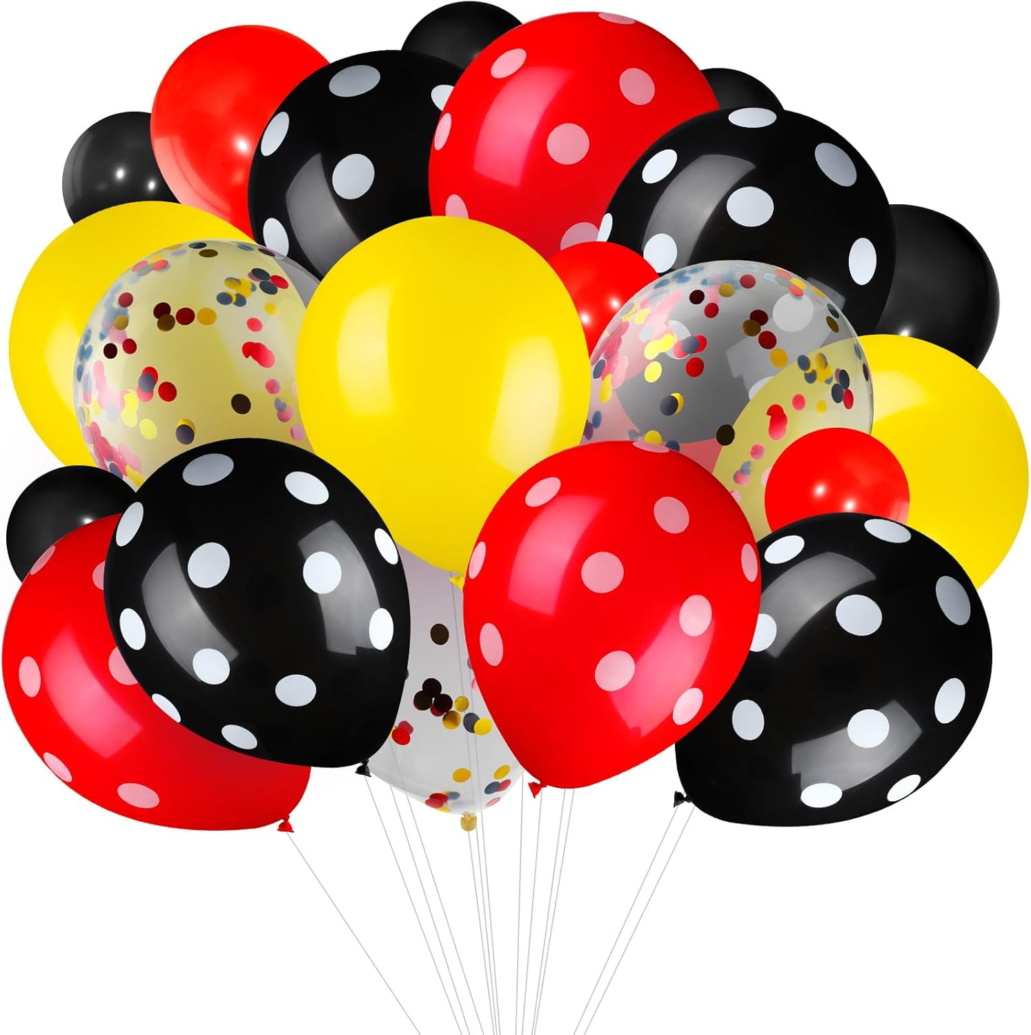 75 Piece Mouse Balloons Party Decor Set Red Black Yellow