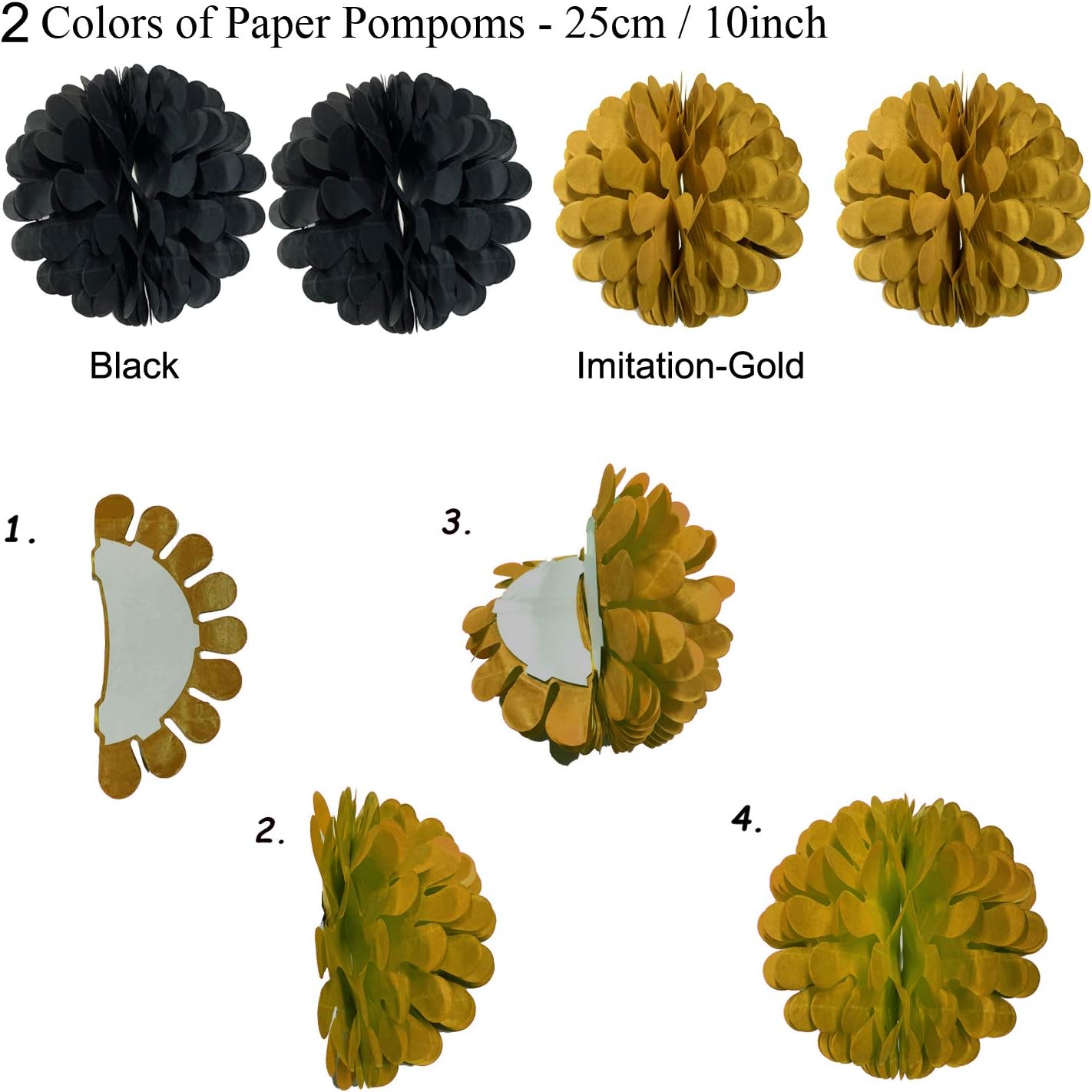 ZERODECO Black and Gold Party Decor Kit