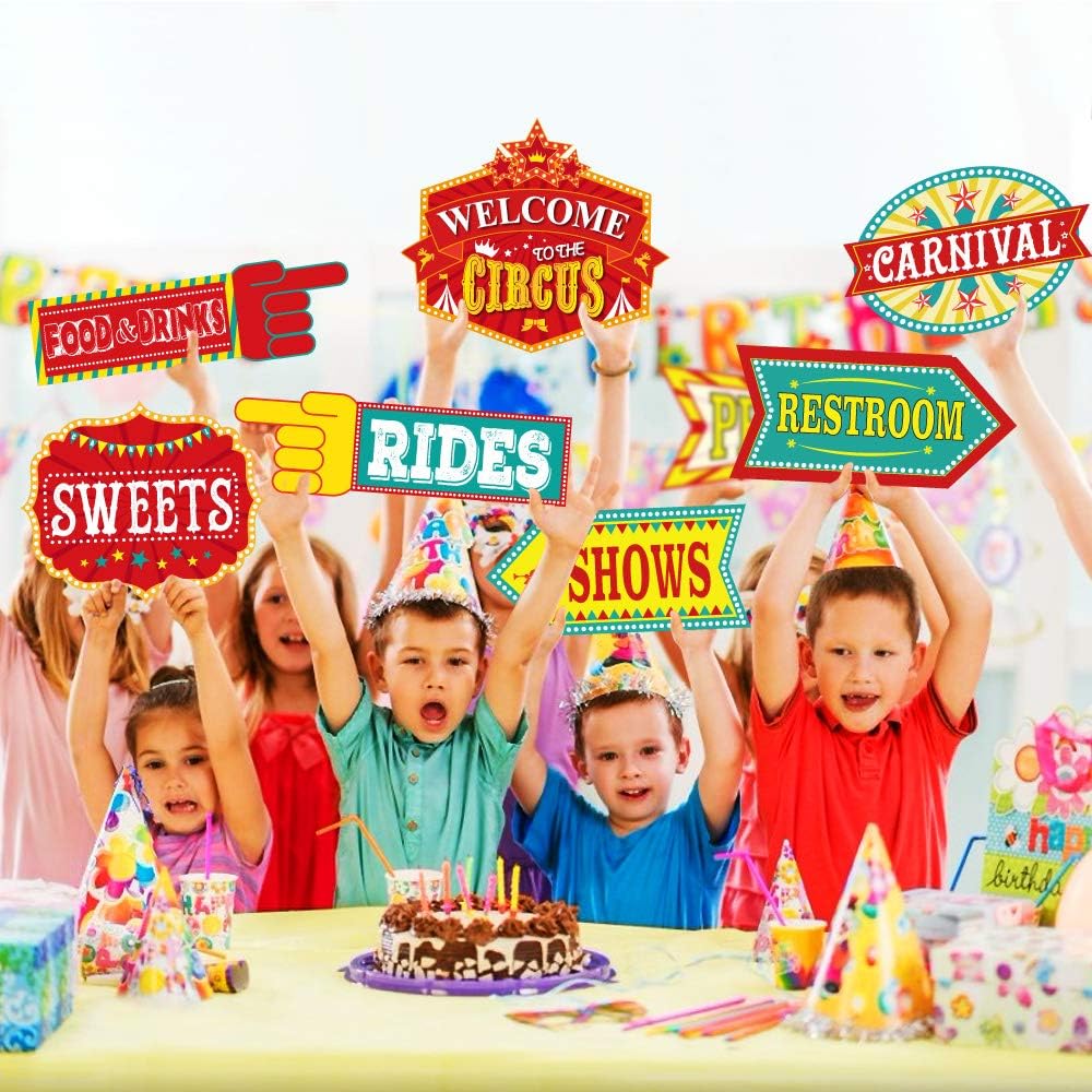 KATUMO Carnival Decorations 11 Pcs Circus Party Signs