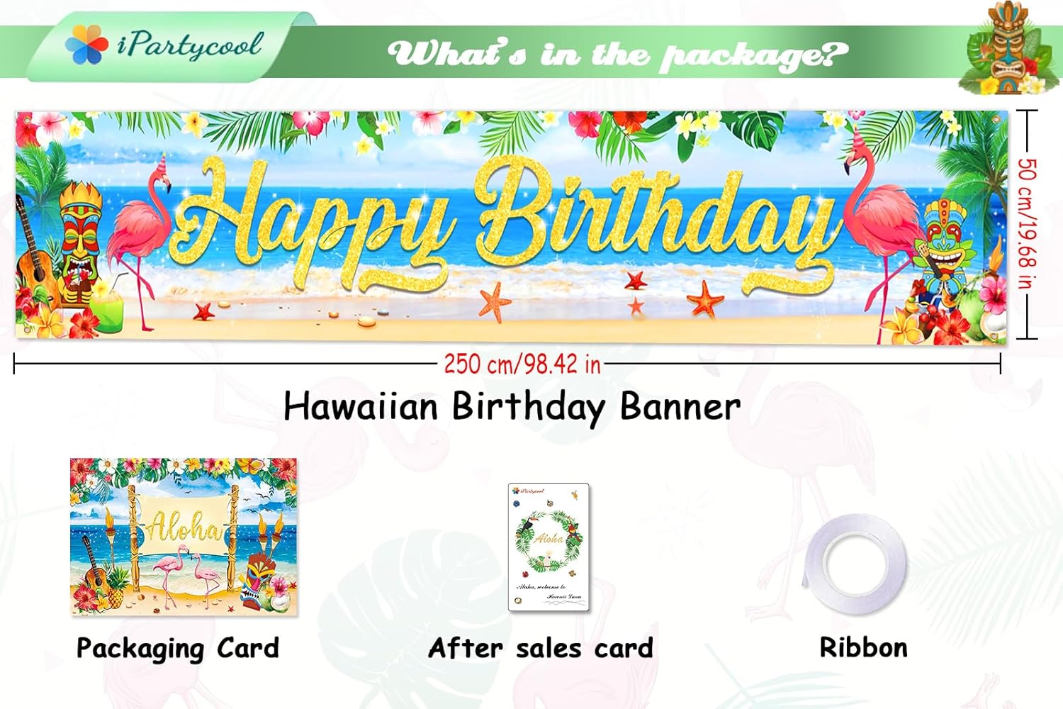 Tropical Luau Birthday Banner Decorations Yard Sign