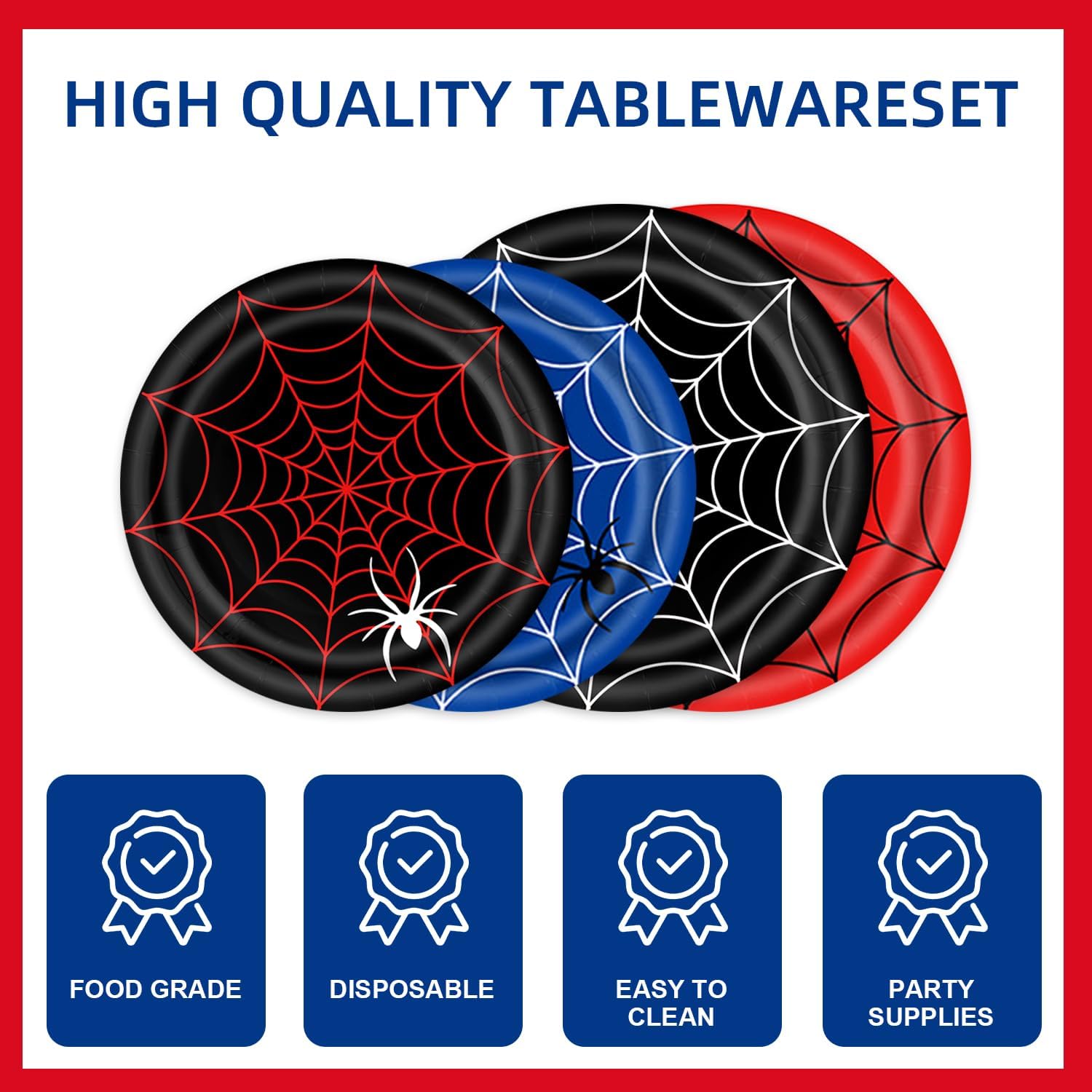 122pcs Spider Web Party Supplies Set for Halloween and Birthday