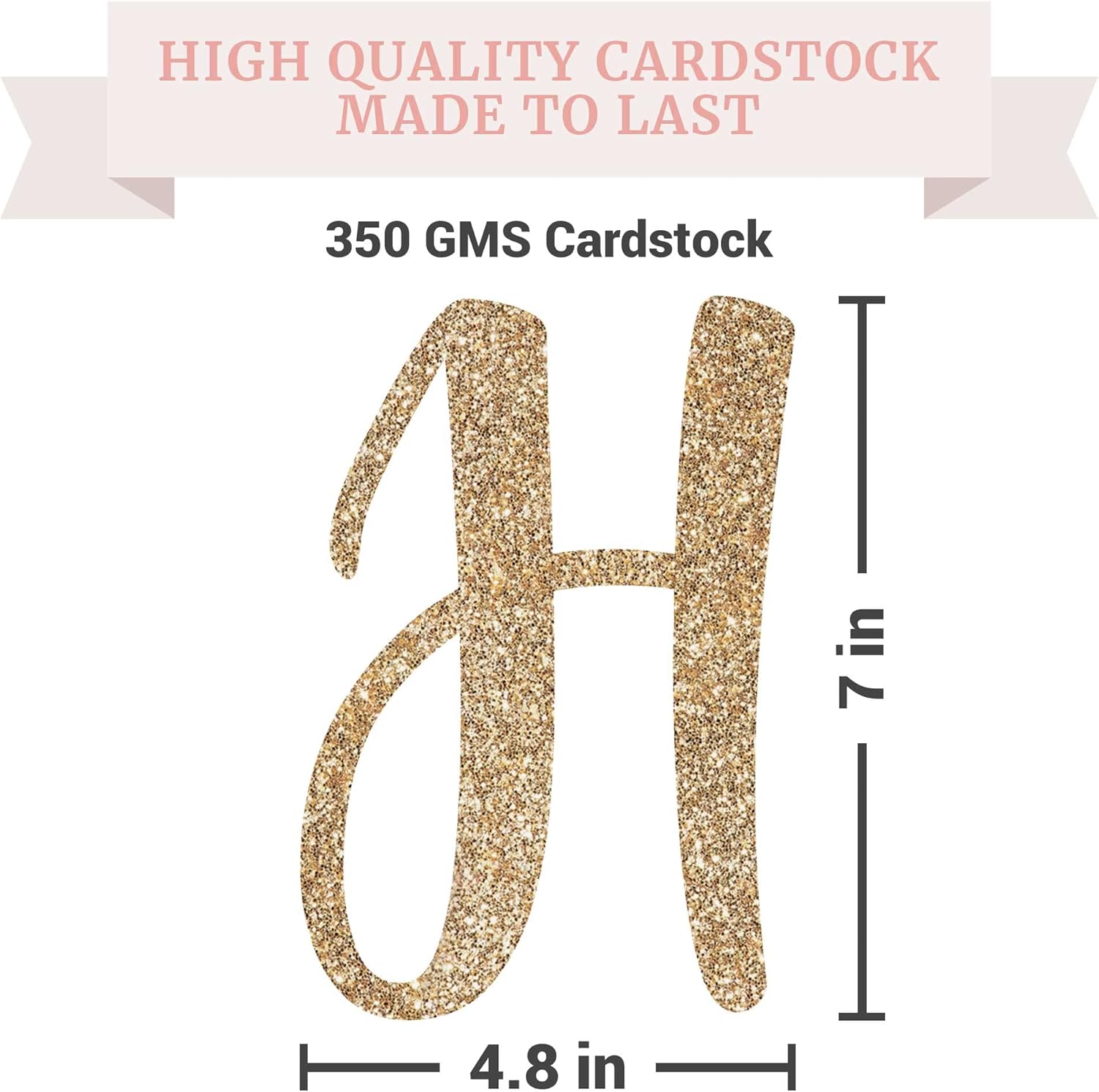 Pre-Strung Happy Anniversary Banner - Gold Glitter Wedding Decor