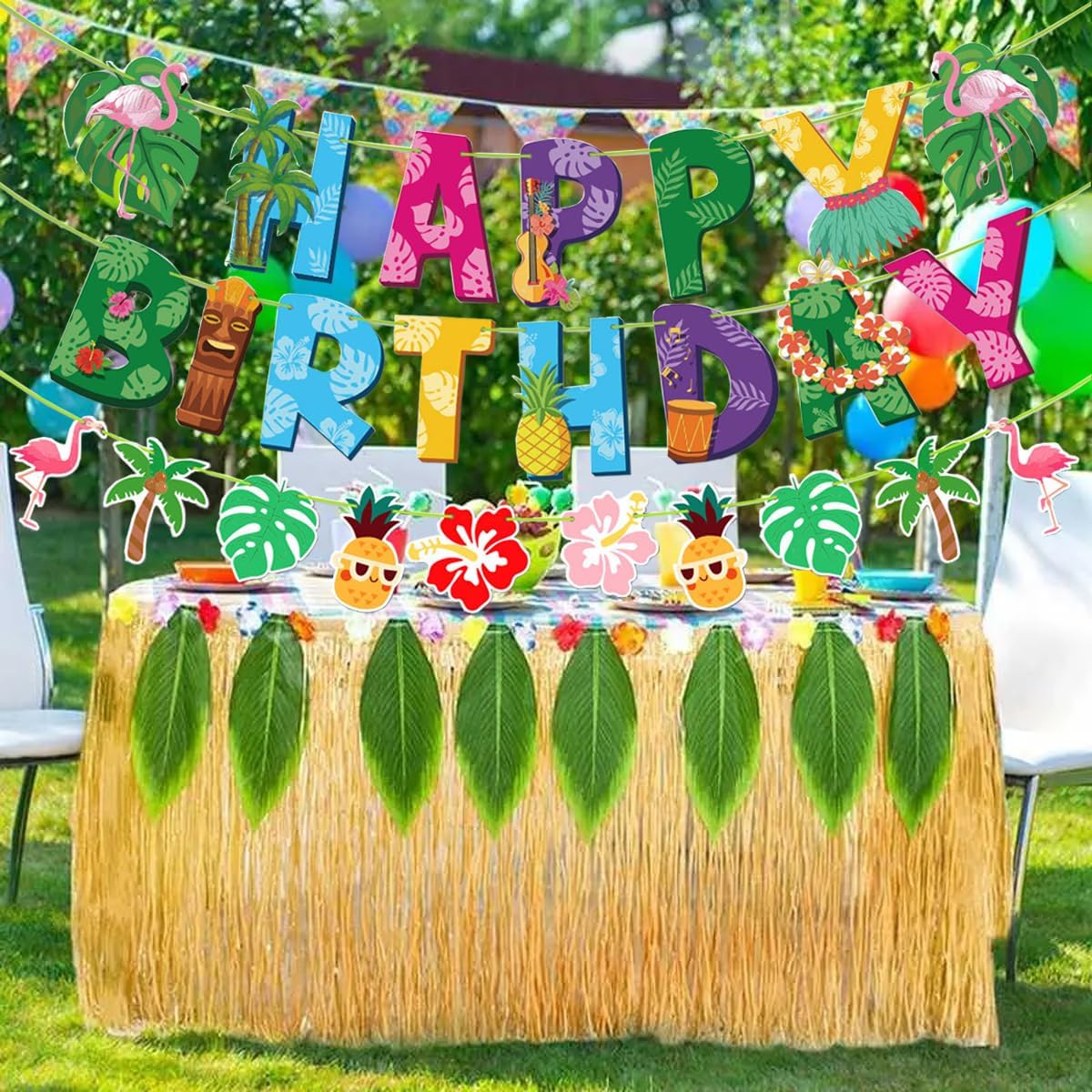 Hawaiian Birthday Banner 3 Pack Luau Decorations
