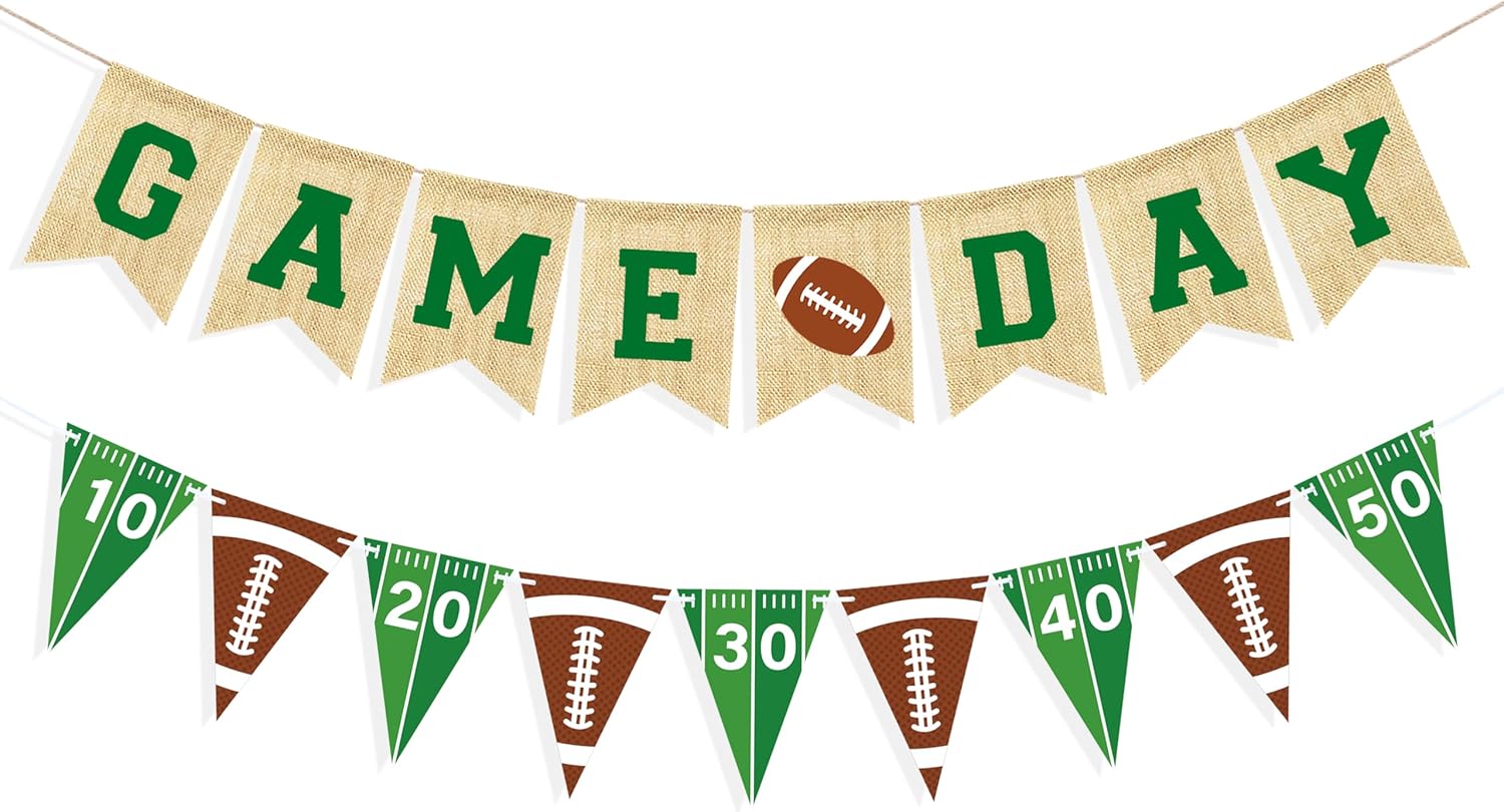 Game Day Burlap Banner Football Garland Bunting