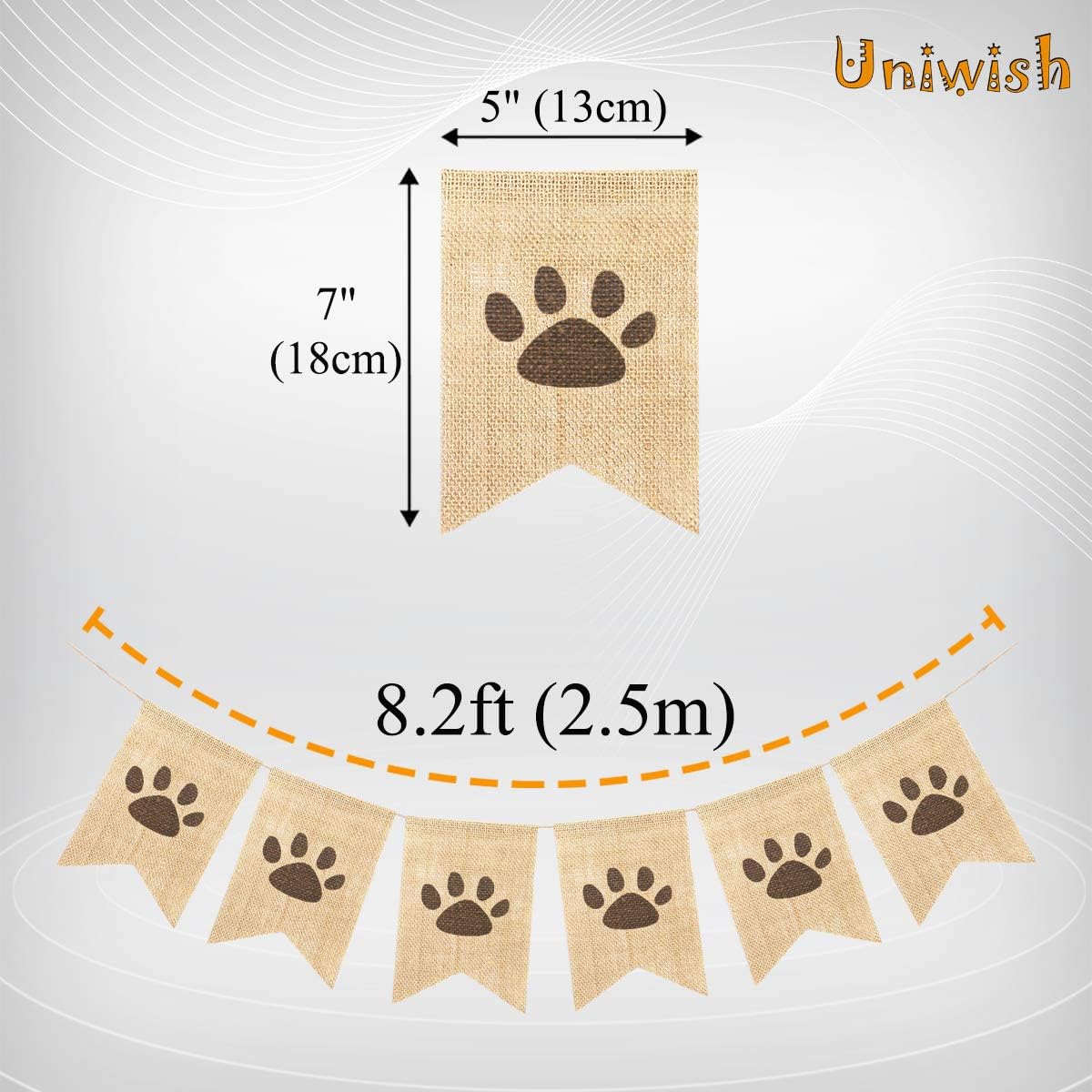 Uniwish Dog Paw Print Banner for Birthday Parties