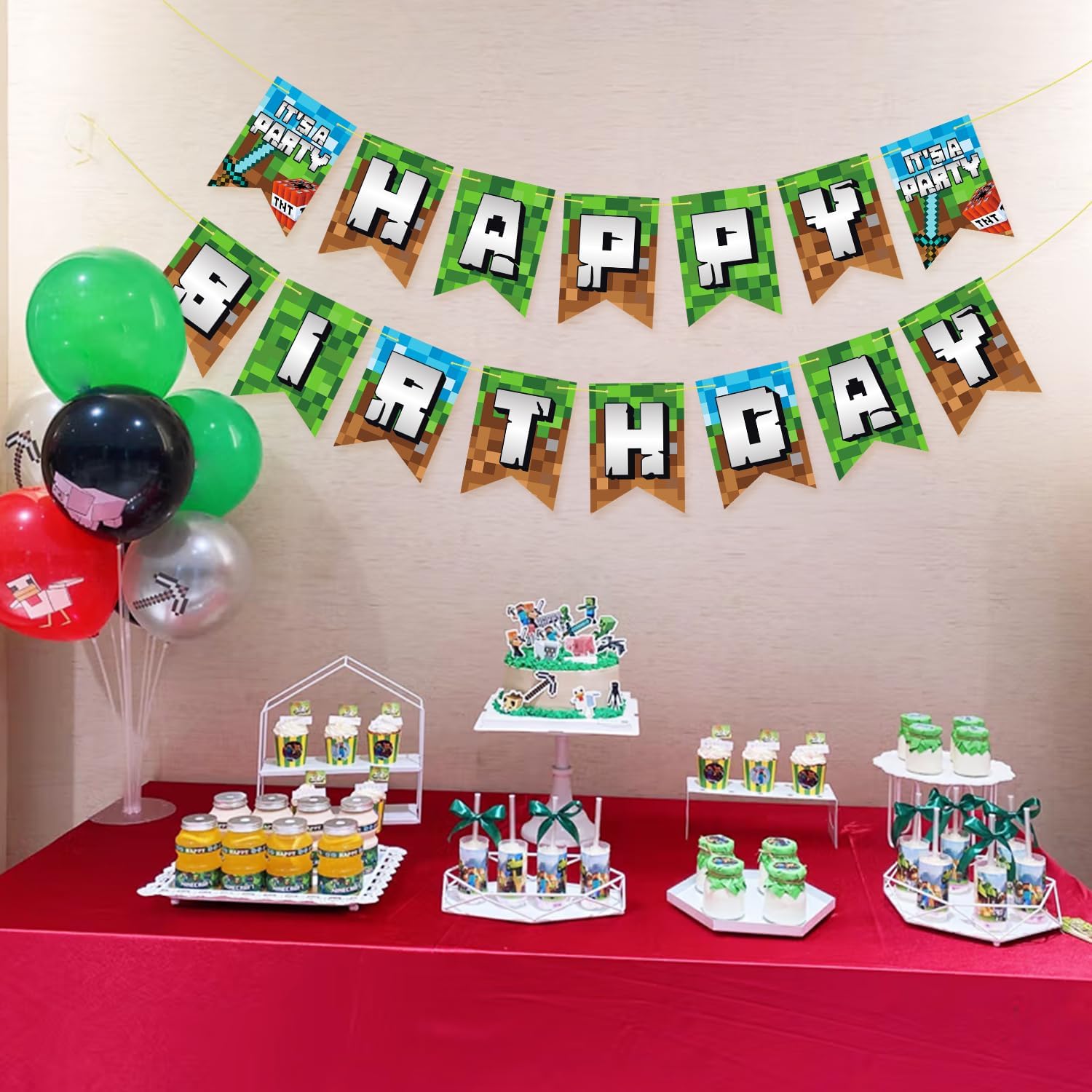 Pre-Strung Game Theme Happy Birthday Banner - No DIY