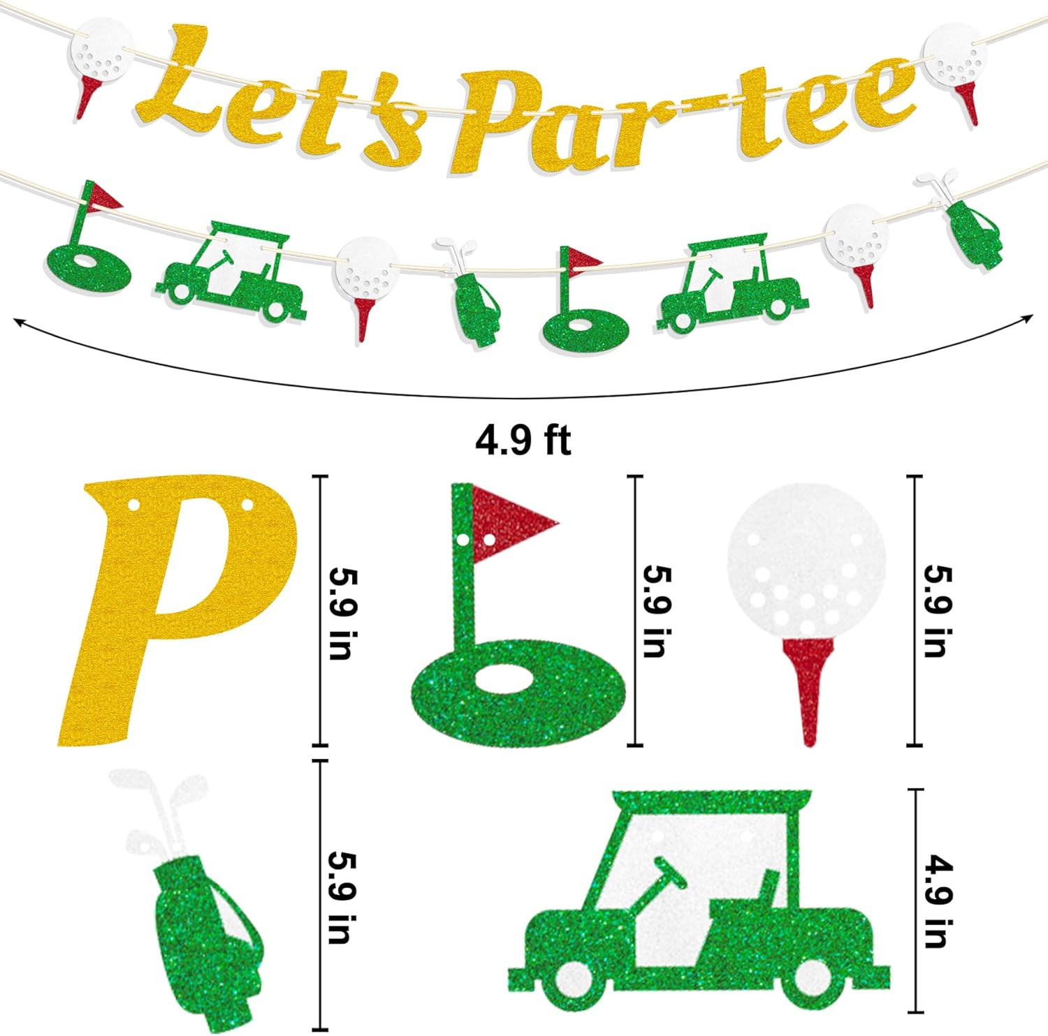 Golf Themed Birthday Banner with Pre-Strung Rope
