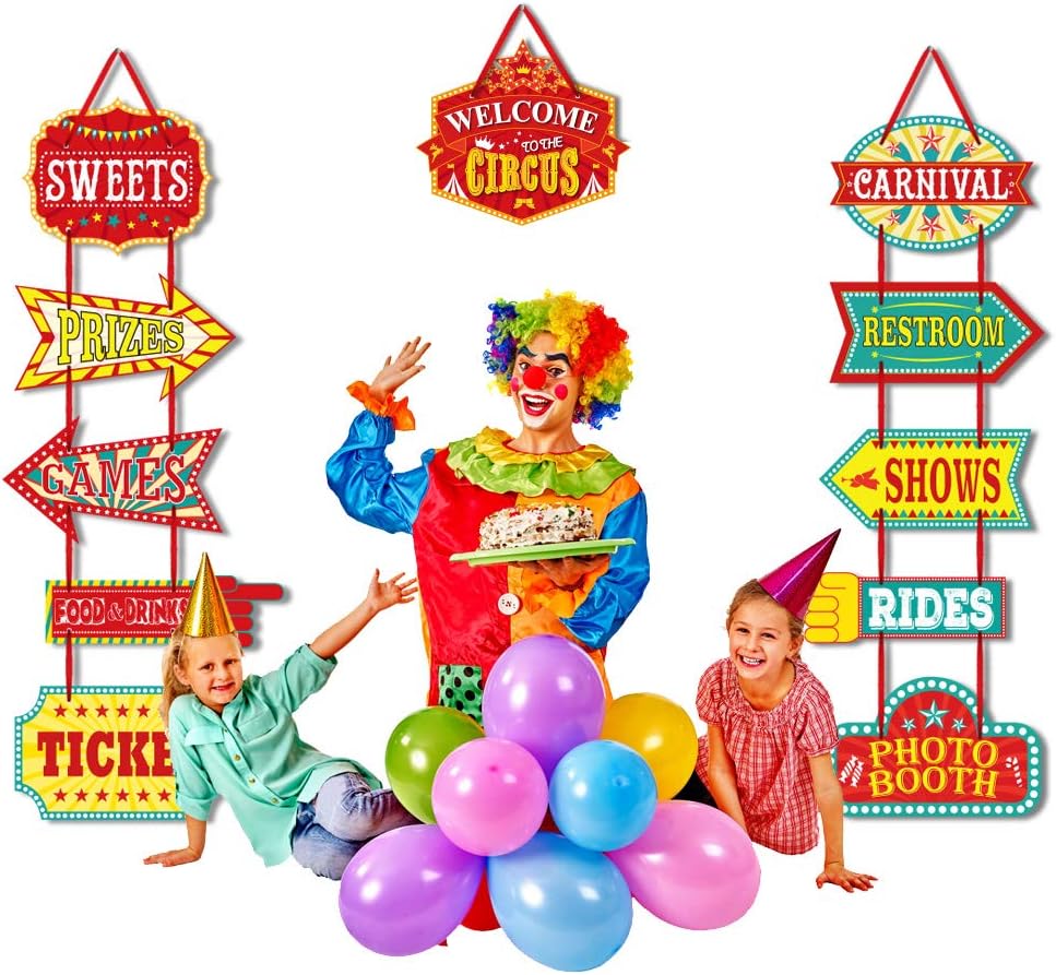 KATUMO Carnival Decorations 11 Pcs Circus Party Signs