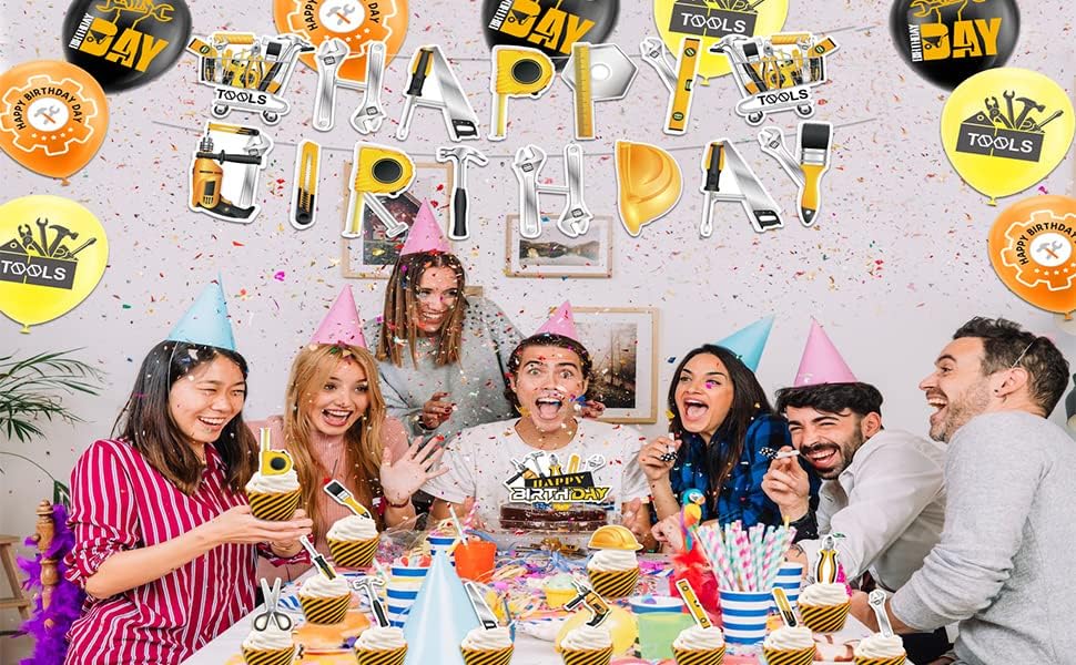 Tools Themed Birthday Party Decorations Kit