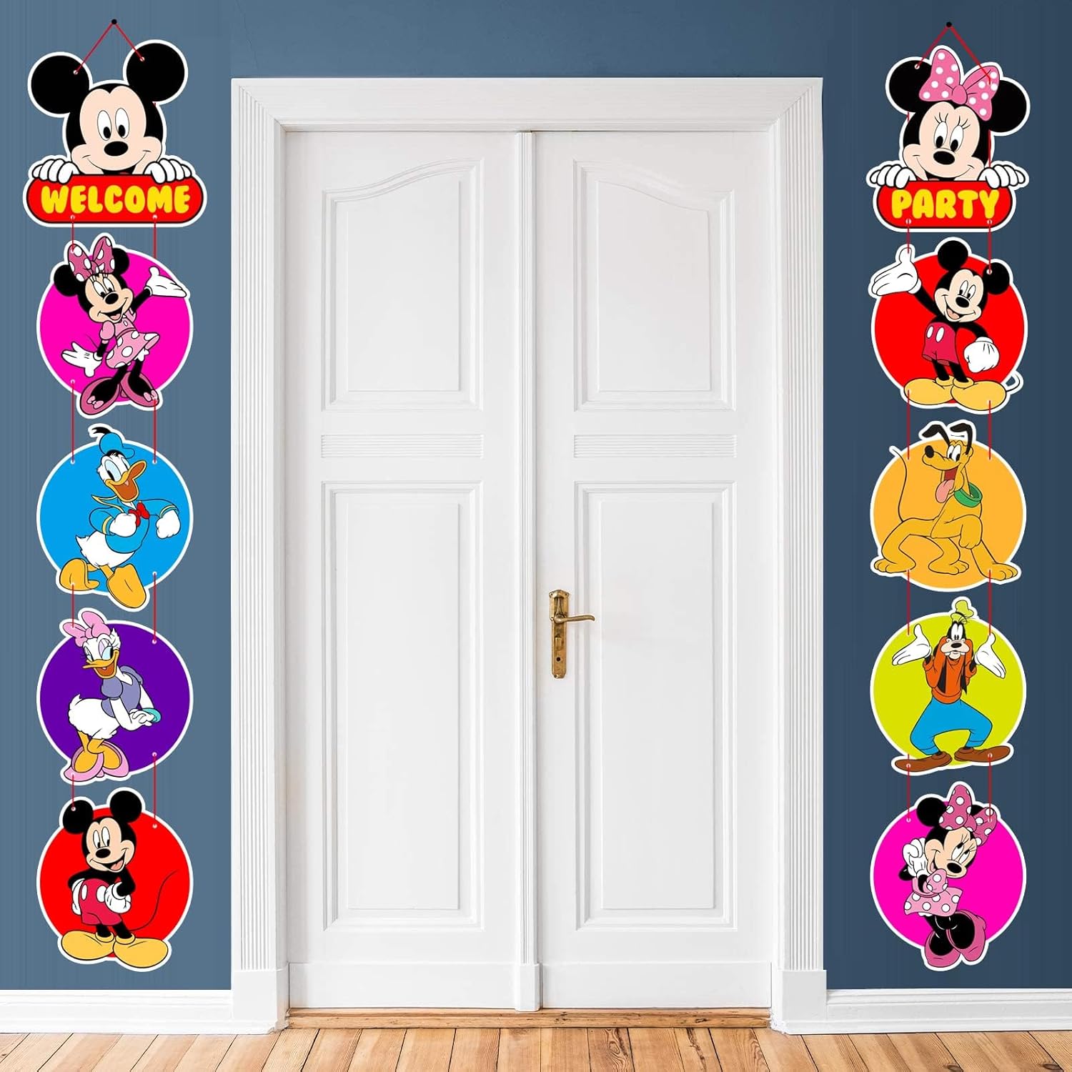 Mickey Mouse Birthday Banner Door Sign Set