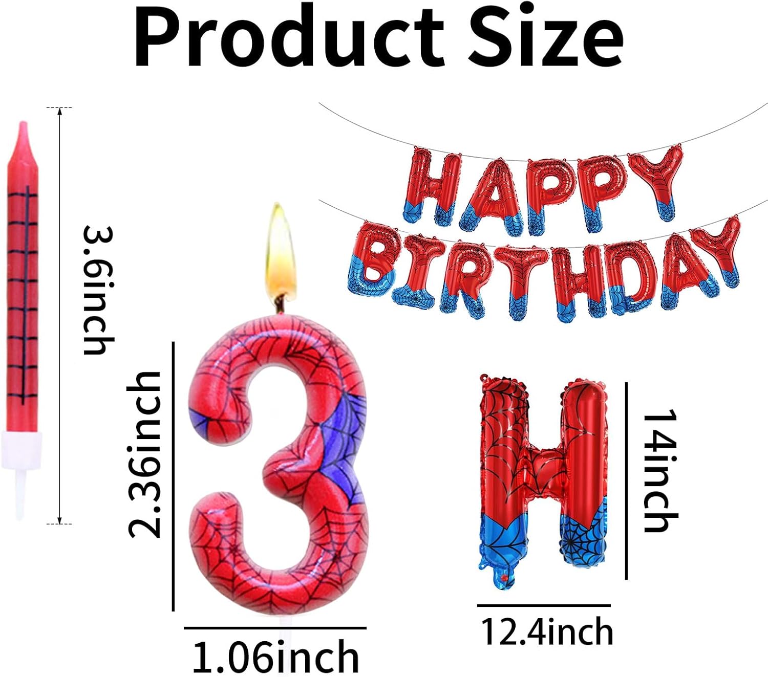 Spider Themed Birthday Banner and Candle Set