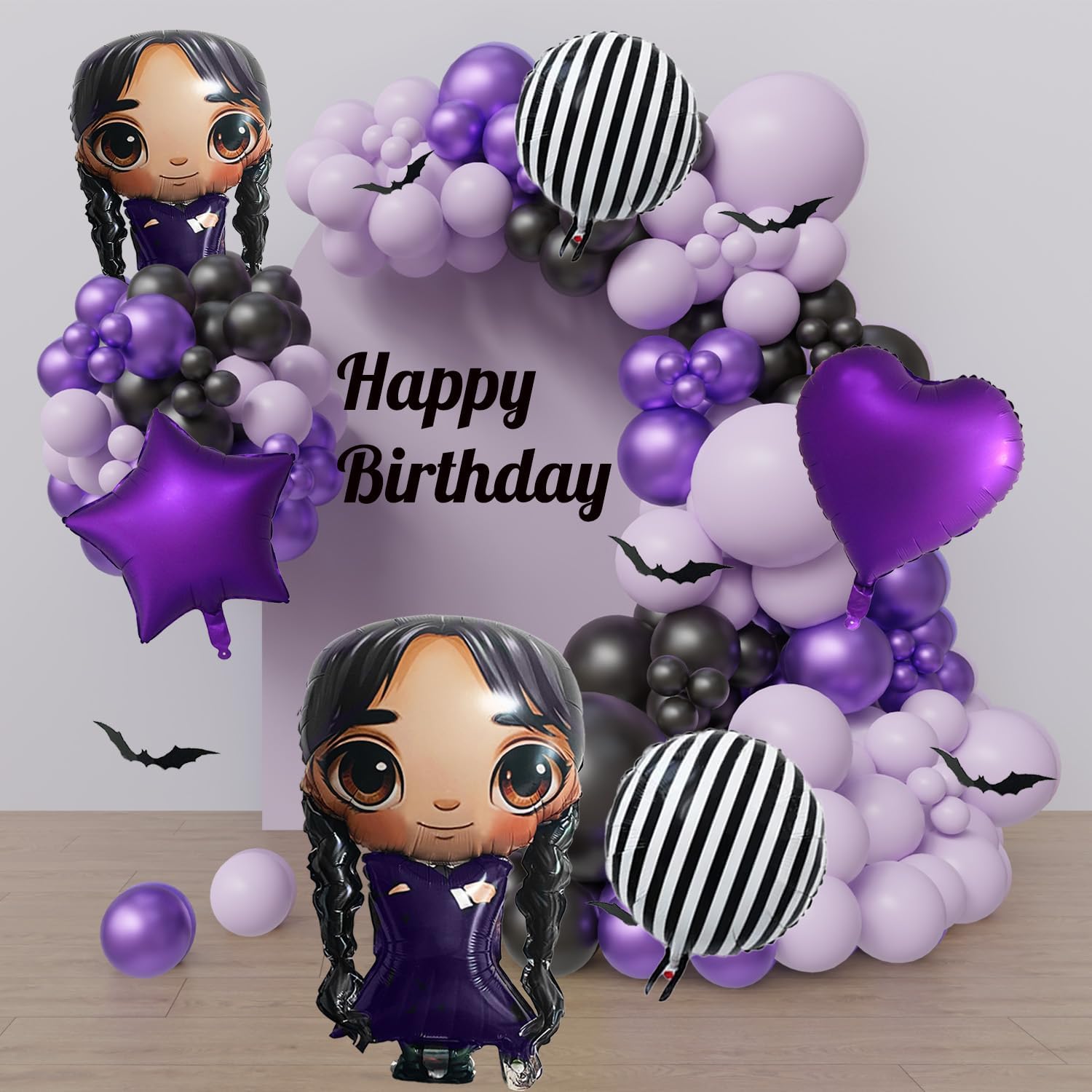 2Pcs 31 Inch Gothic Foil Balloons Set Purple