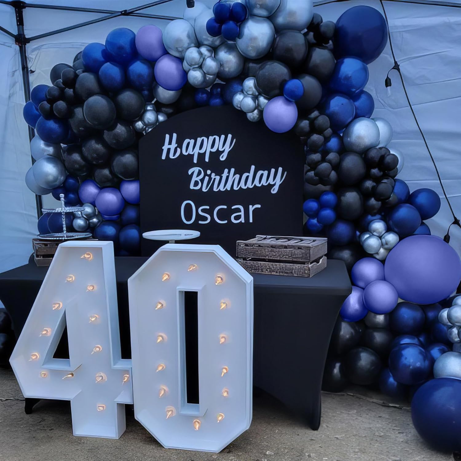 Paready Blue and Black Balloons Set for Parties