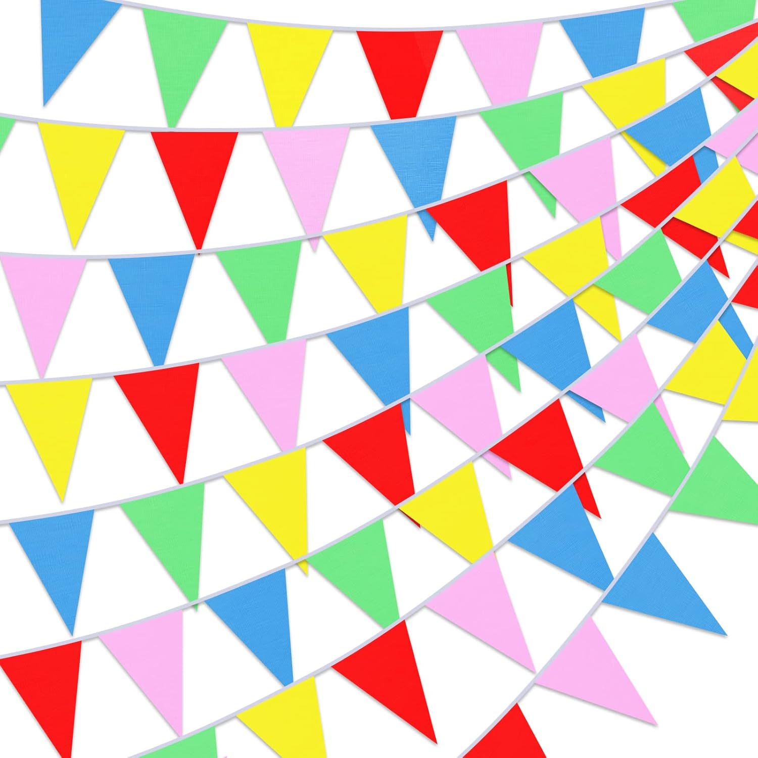 Chengu 1000 Pcs Colorful Pennants Banner Flags