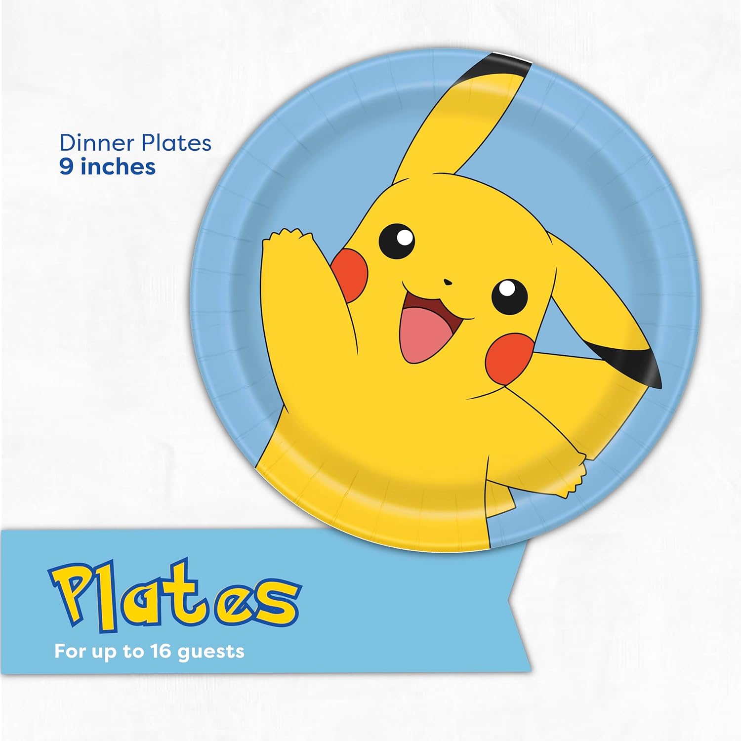 Pokemon Party Plates and Napkins for 16