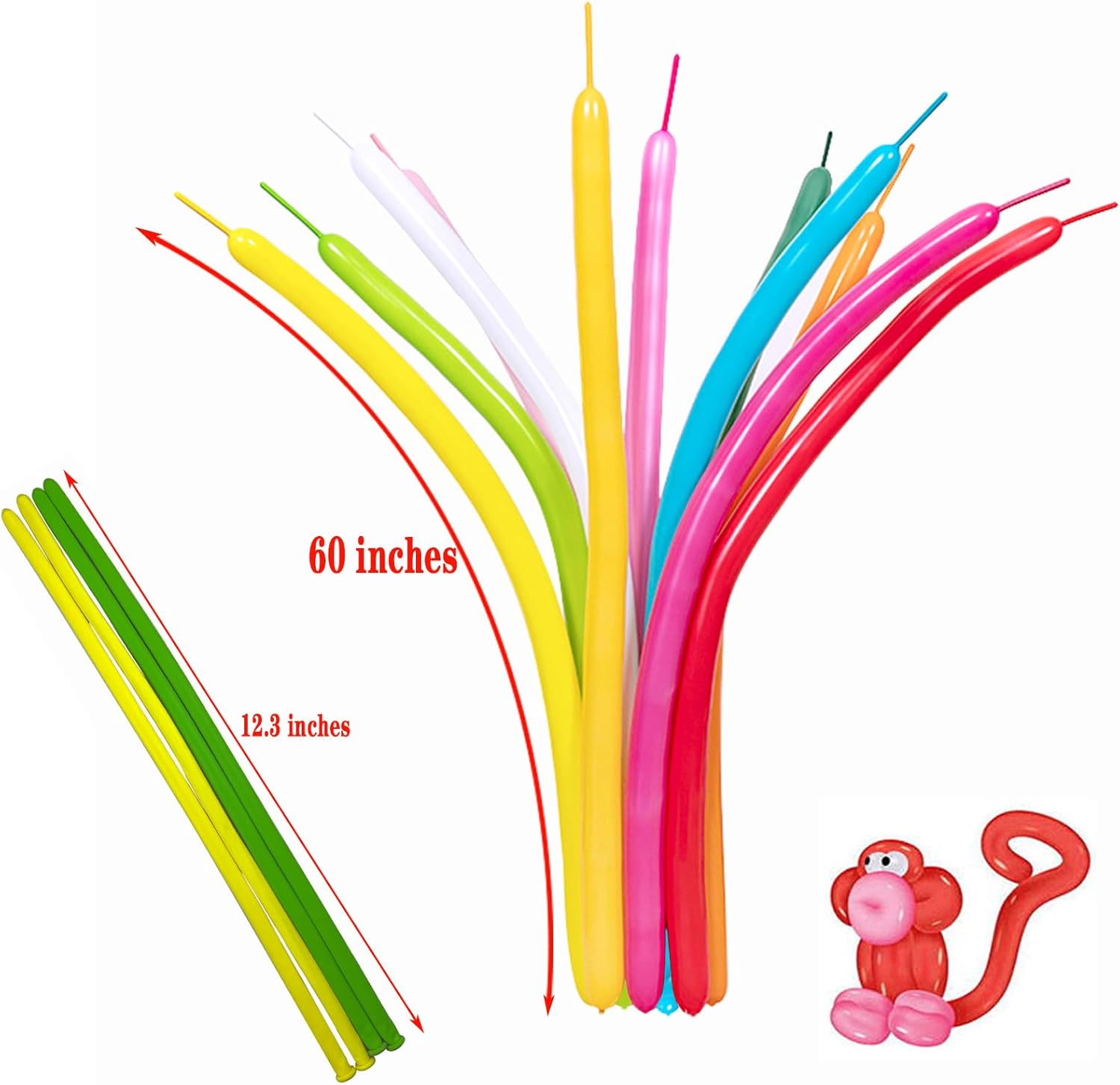 KADBANER 260Q Long Balloons 100 Pack for Parties