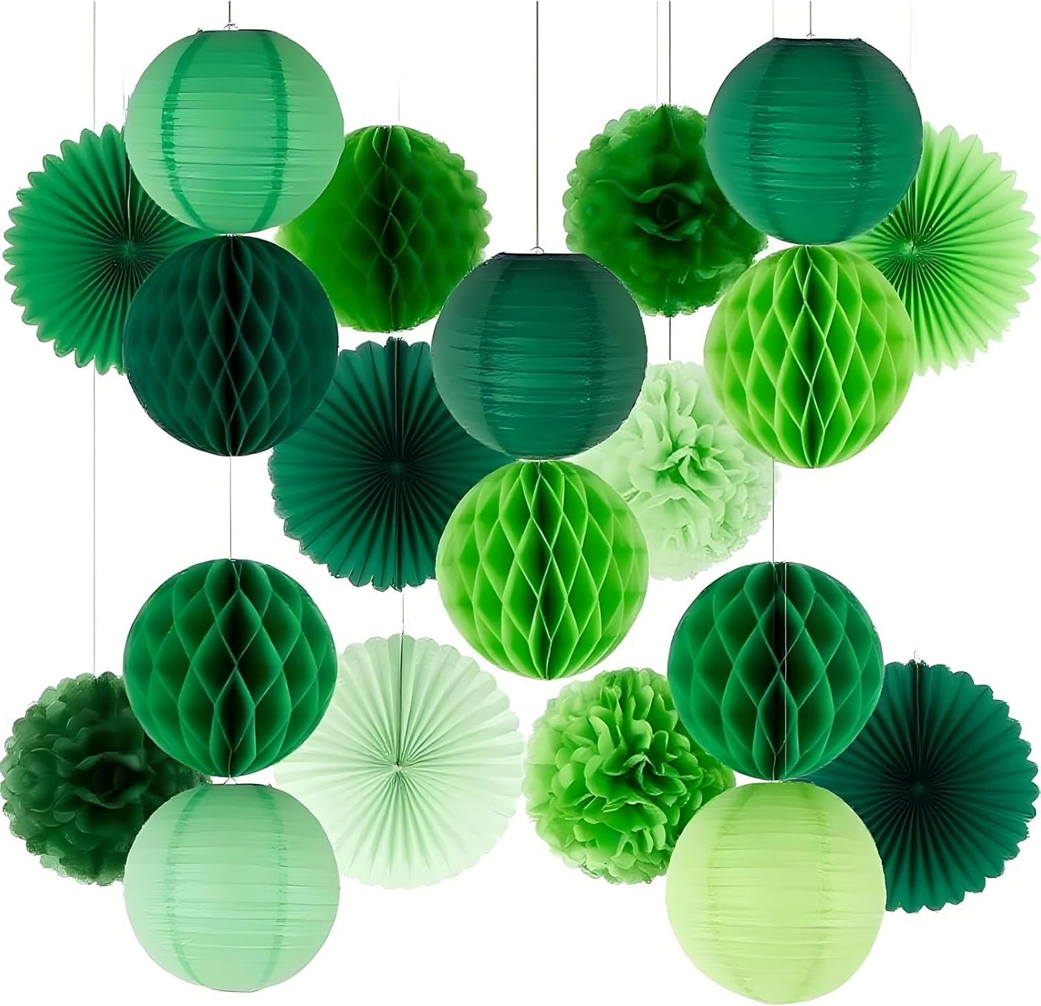 Xiksxitn Green Paper Honeycomb Balls 12 Pack