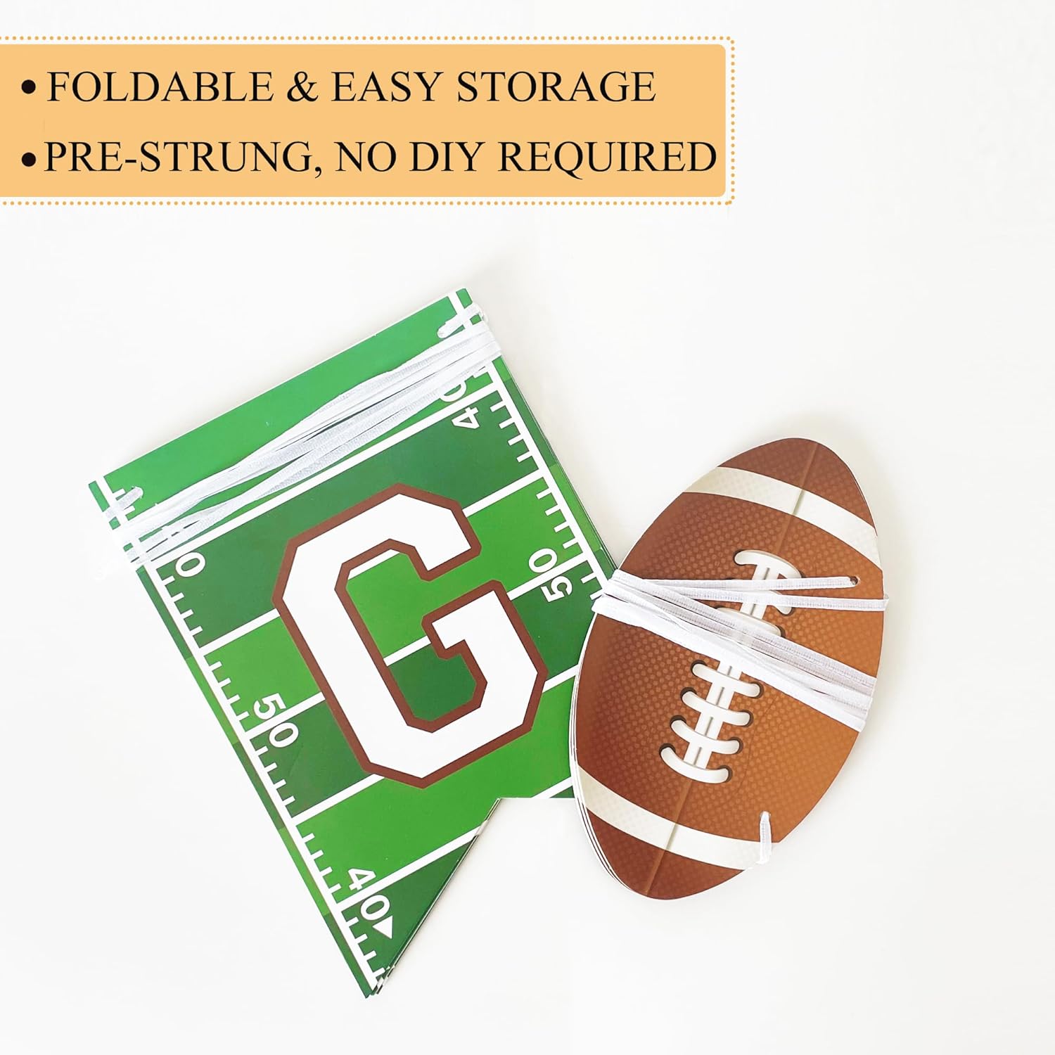 Uniwish Football Party Decorations Banner Garland