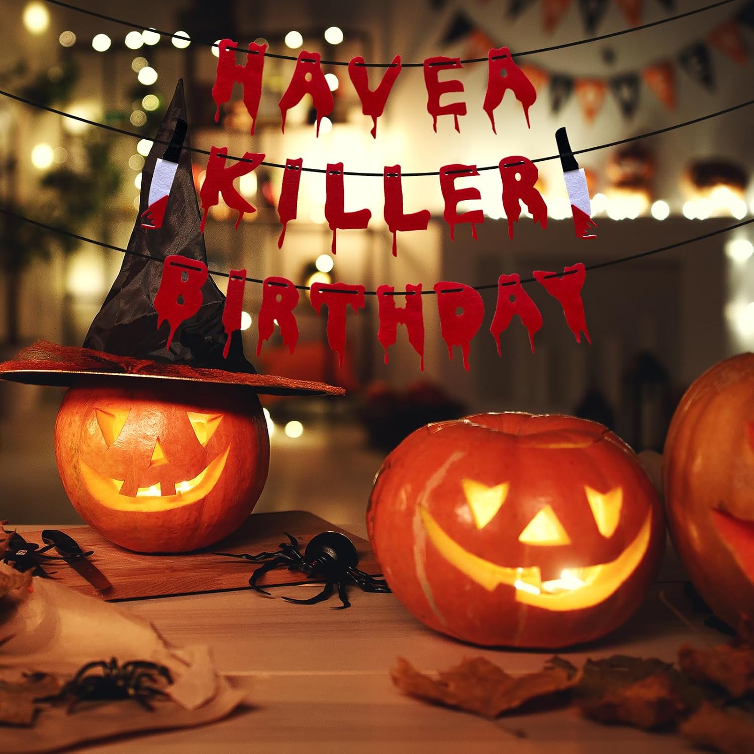 Scary Halloween Birthday Banner Decorations