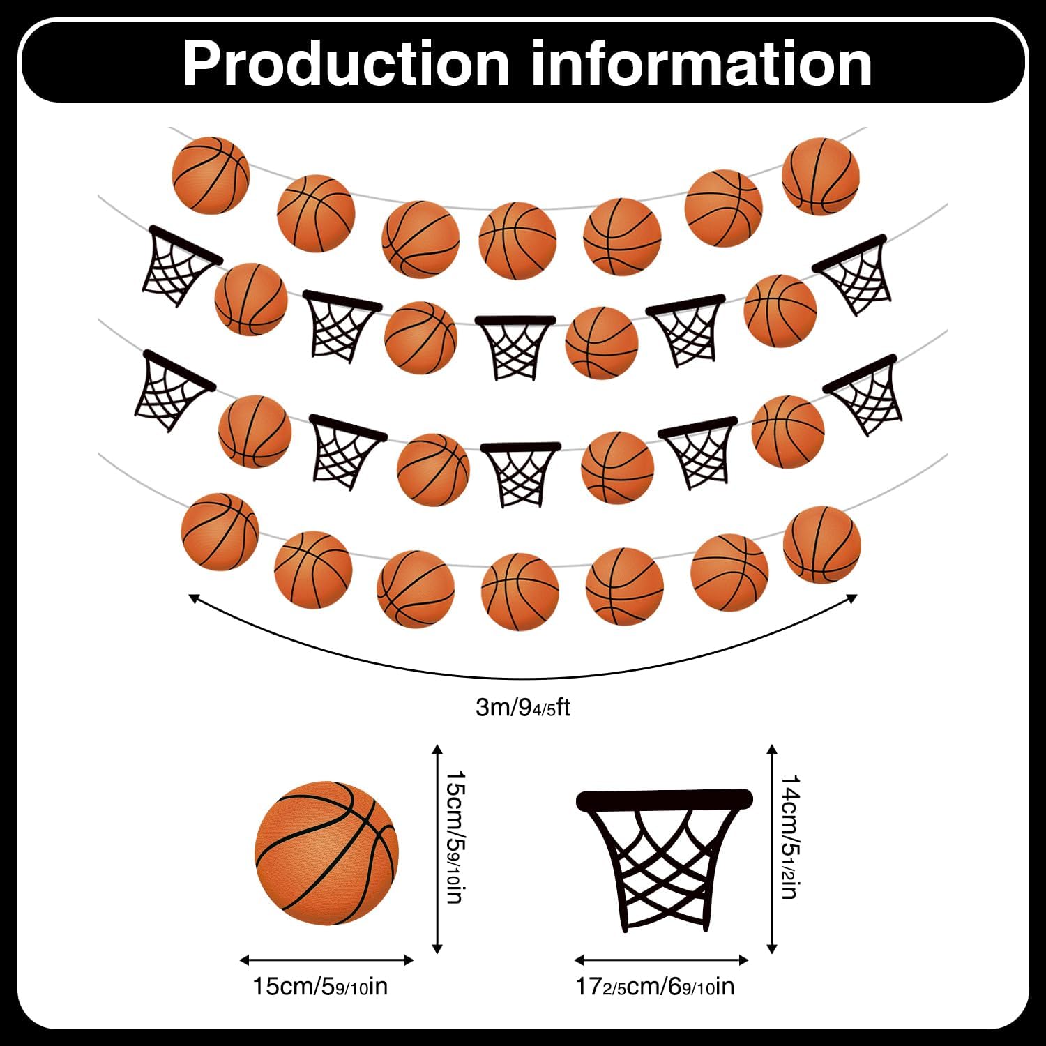 Basketball Party Banners 4 Pcs Slam Dunk Decorations