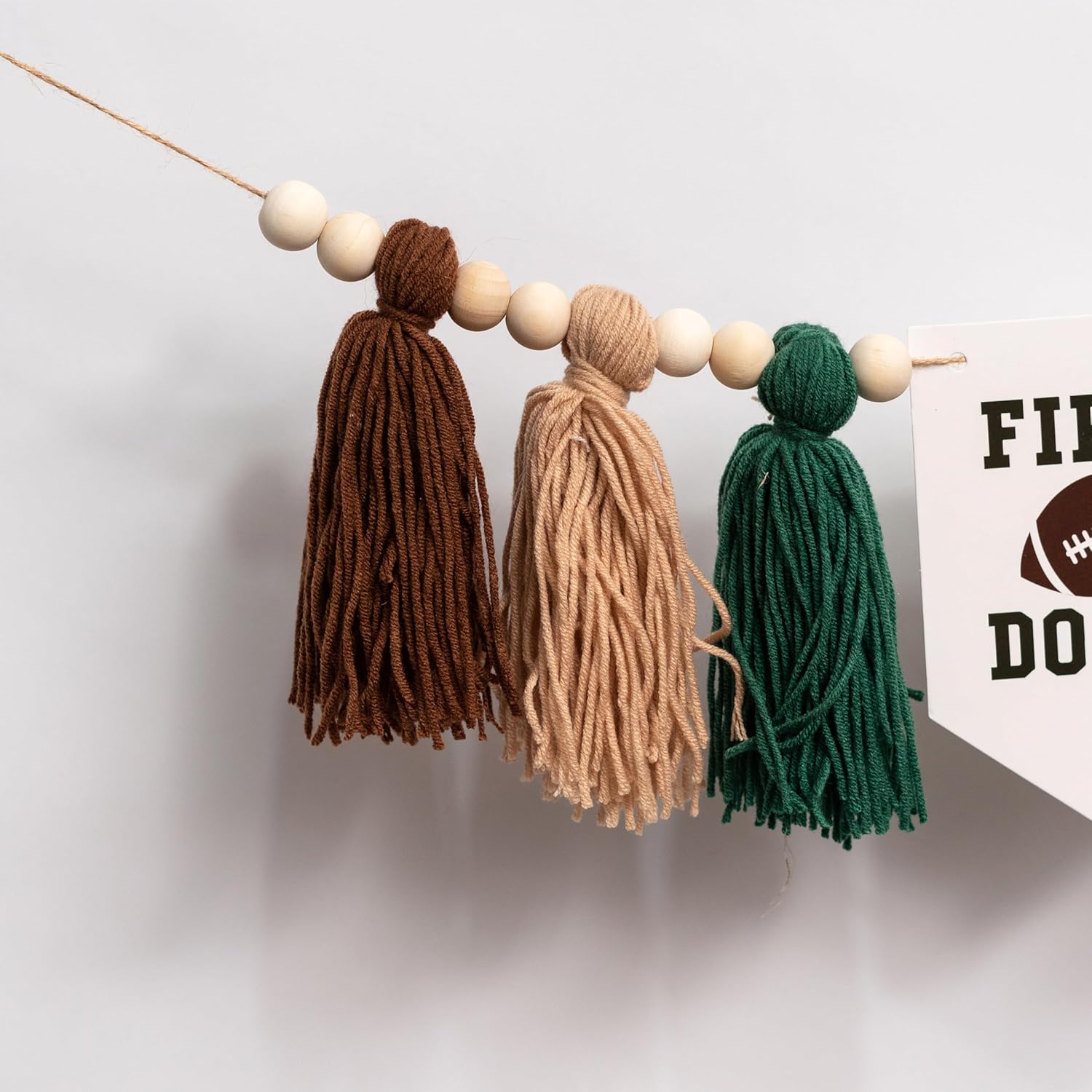 Football Highchair Birthday Banner with Tassels - Green