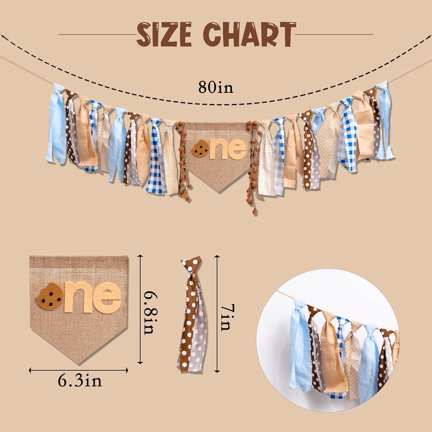 Cookies Highchair Banner for First Birthday Party