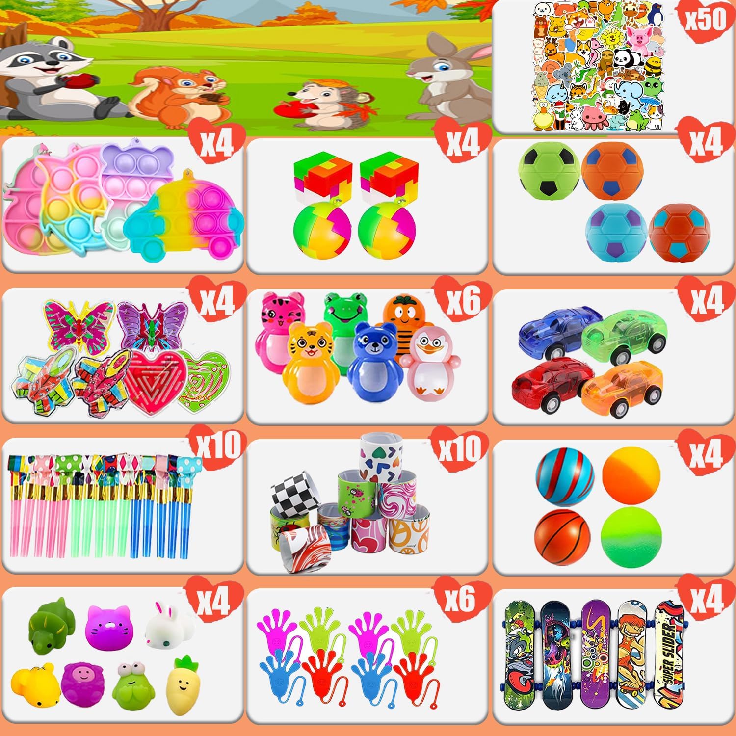 YOAUSHY 114 Pcs Party Favs for Kids 4-8