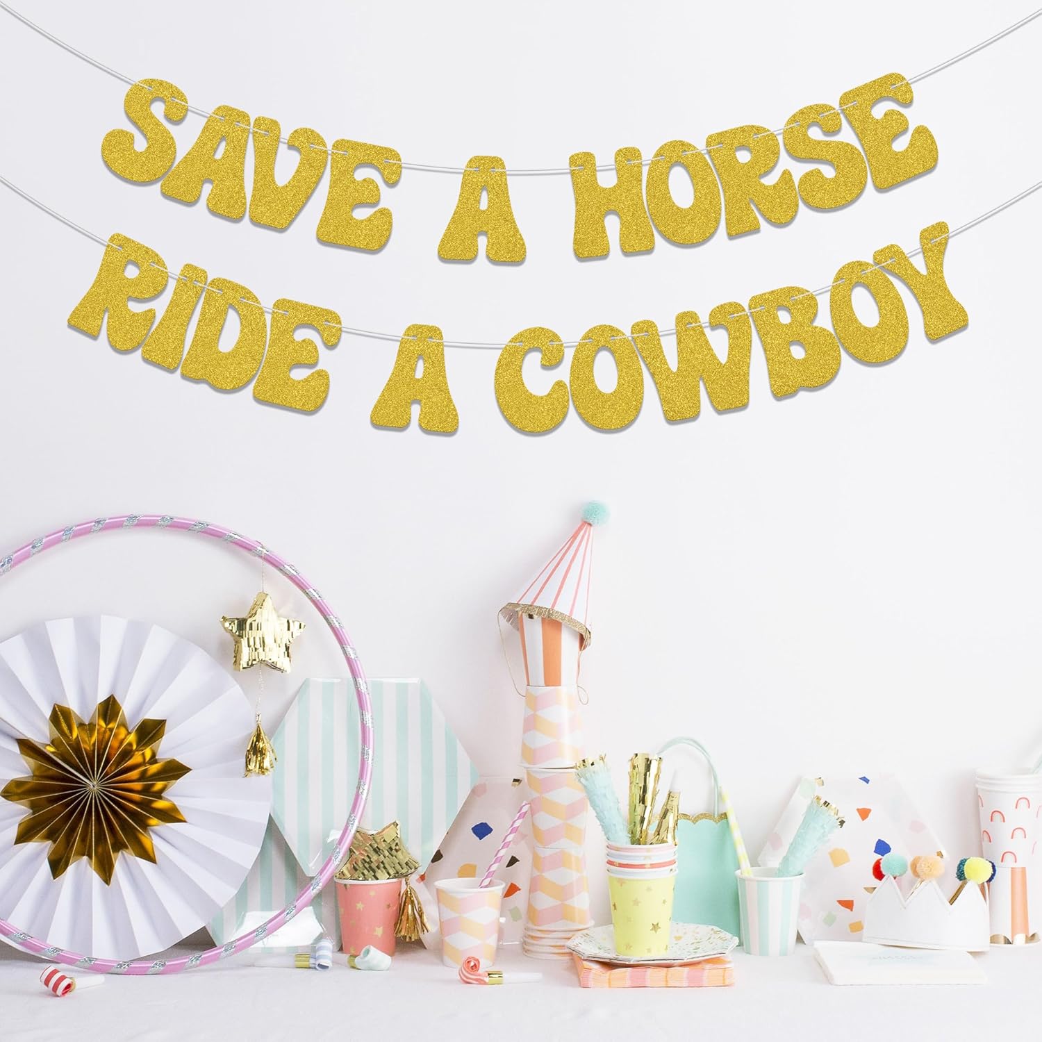 Save a Horse Ride a Cowboy Banner Party Decor
