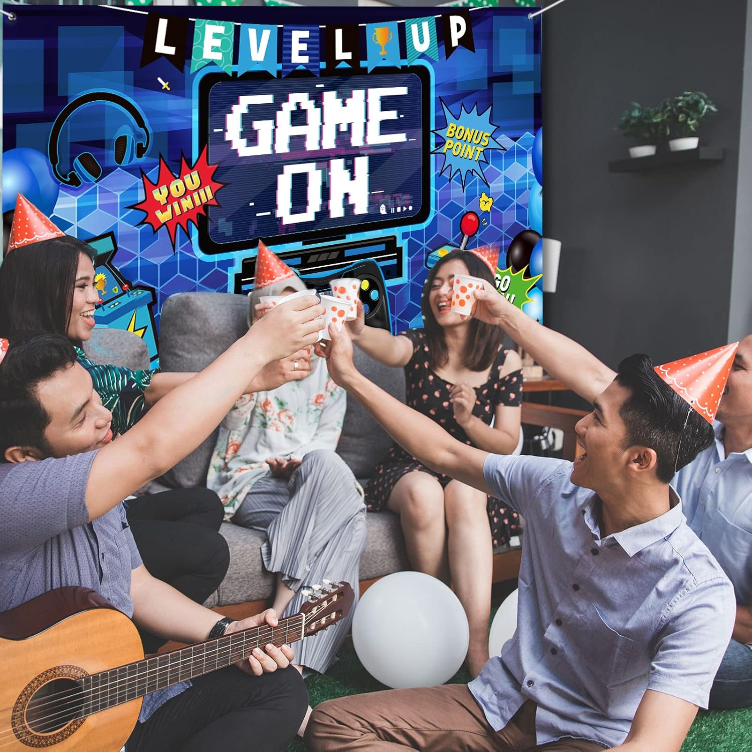 Blulu Video Game Party Decor Banner for Game Lovers