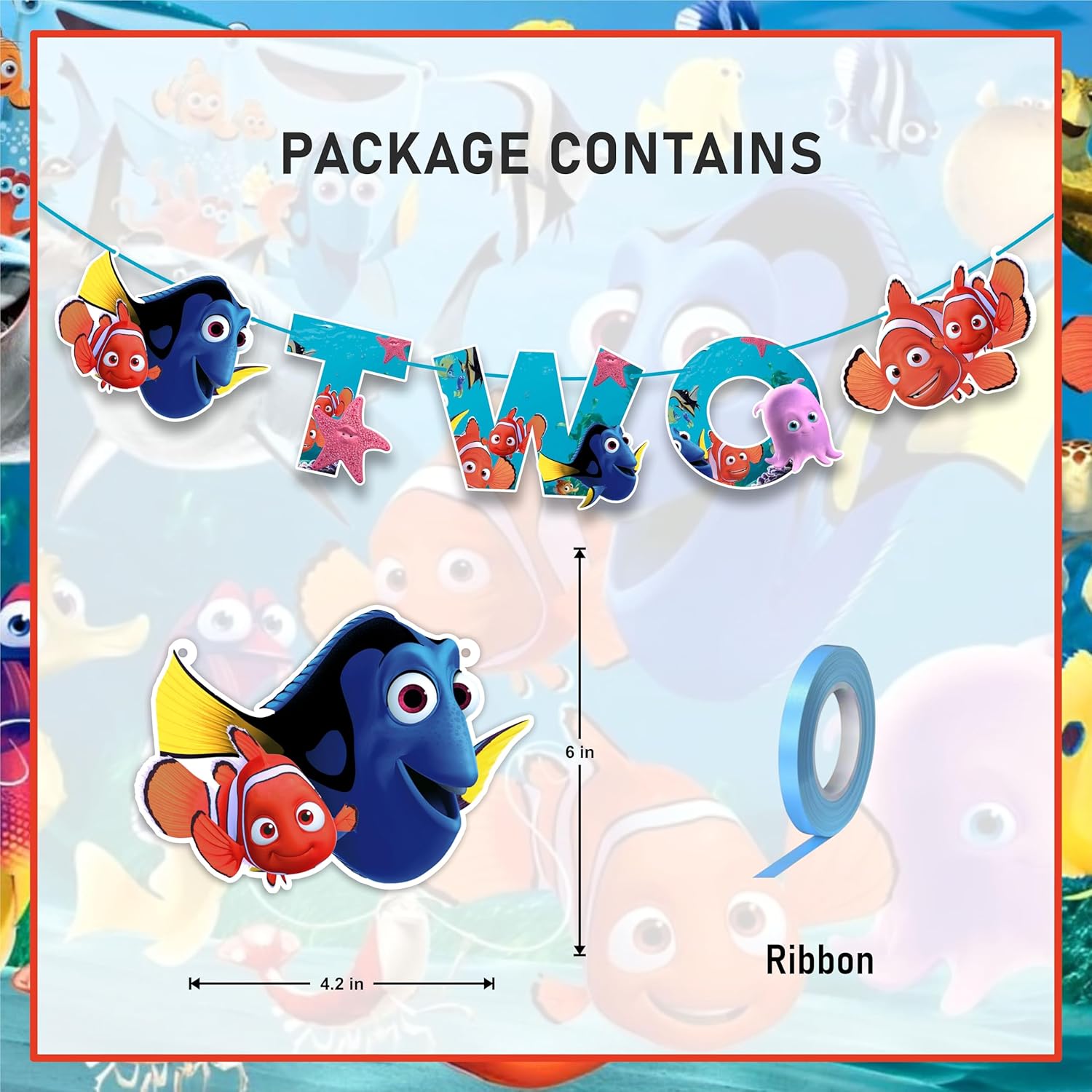 Finding Nemo Two Banner - Ocean Theme Party Decorations