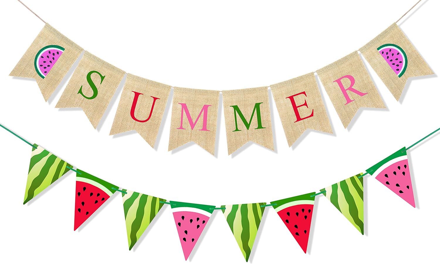Uniwish Summer Watermelon Banner Garland Decor Set