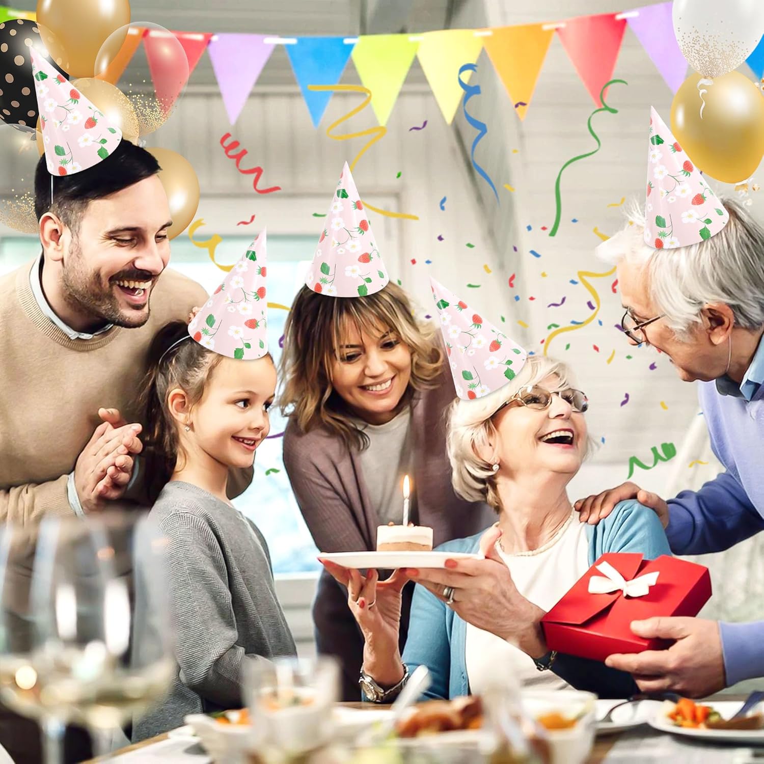 CANREVEL 12PCS Party Hats for Kids and Adults
