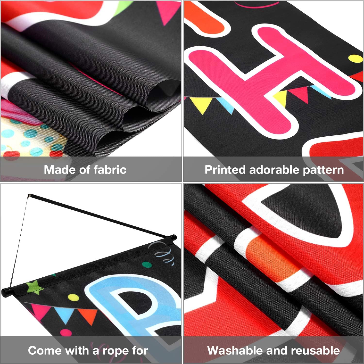 Tatuo Colorful Happy Birthday Door Banner Set