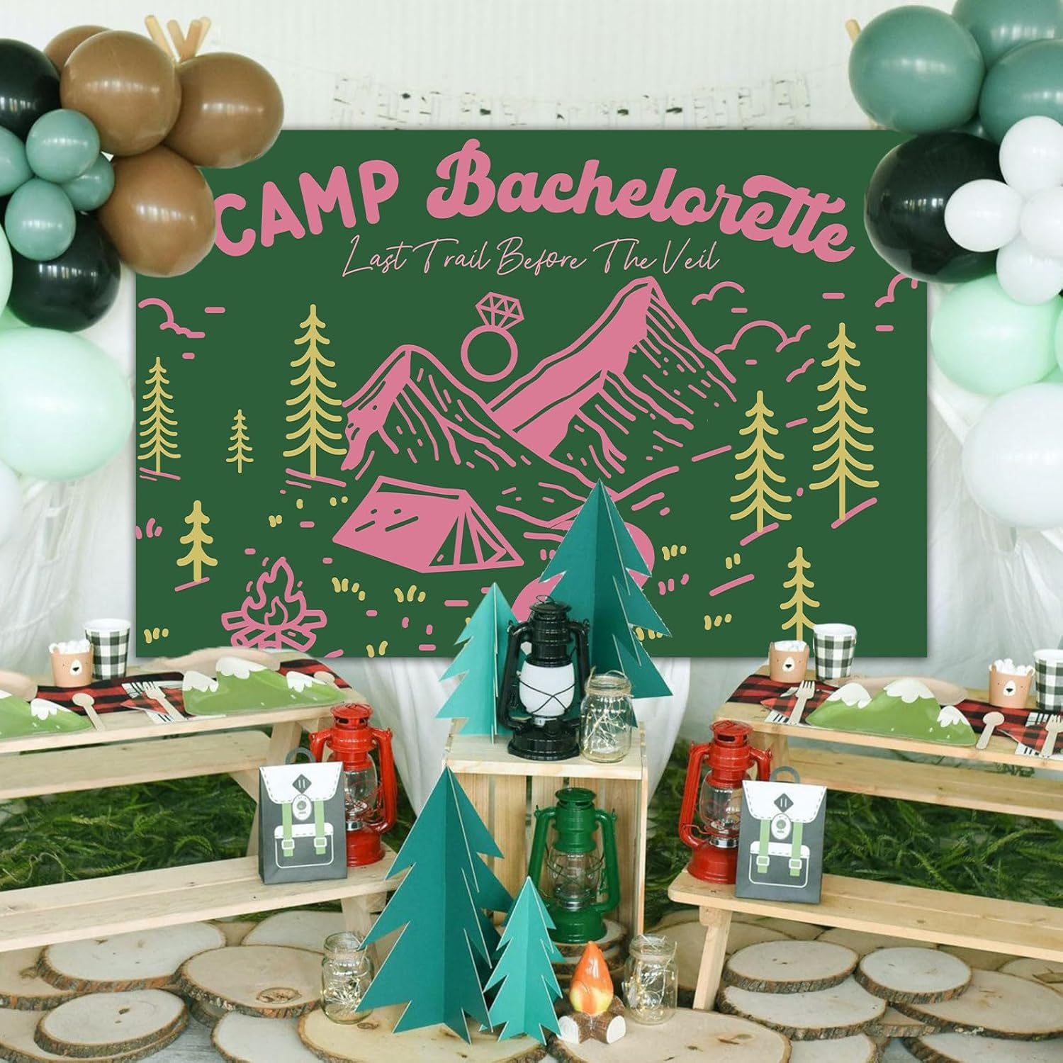 Wonmelody Camp Bachelorette Party Decorations Banners