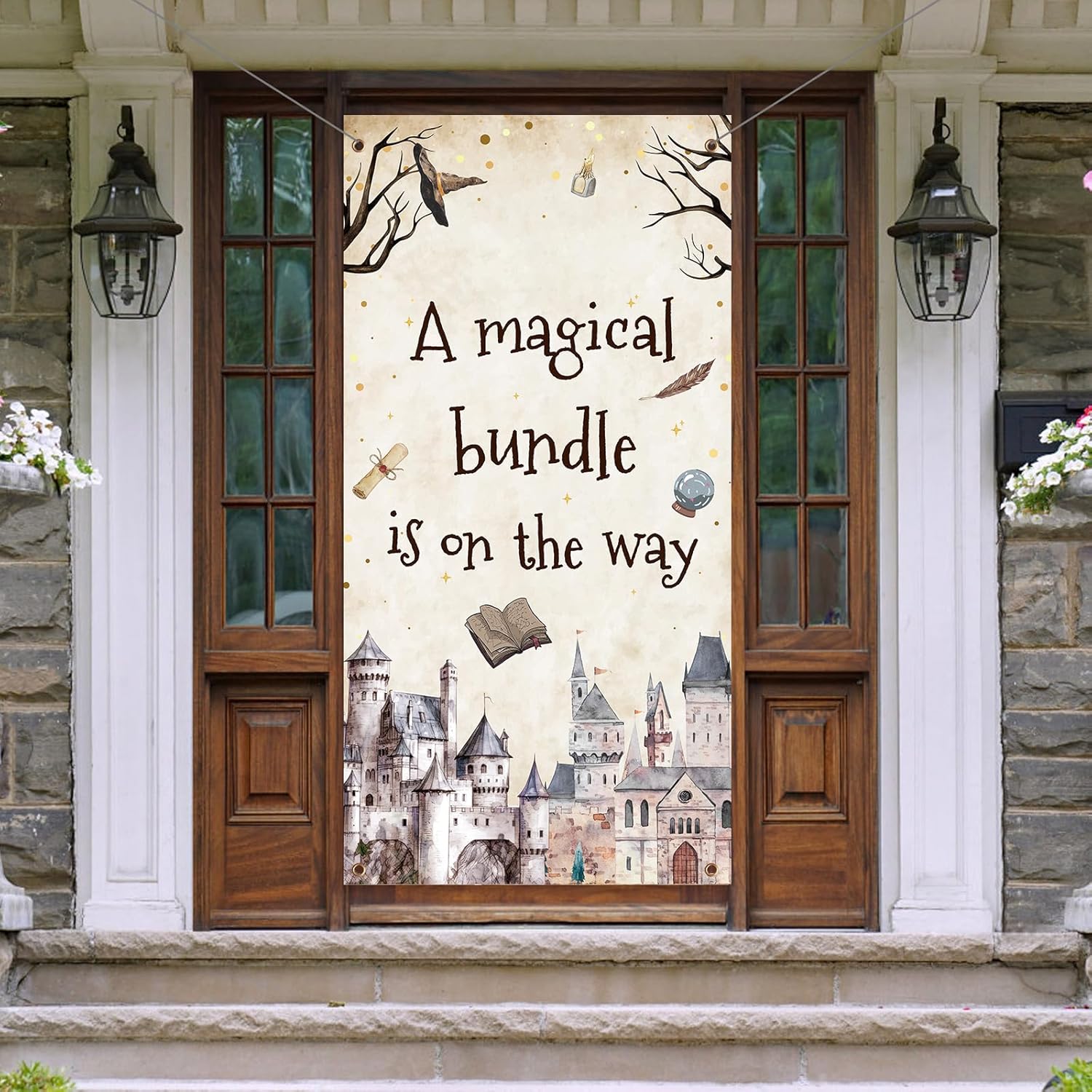 Magical Wizard Party Door Banner with Hanging Rope