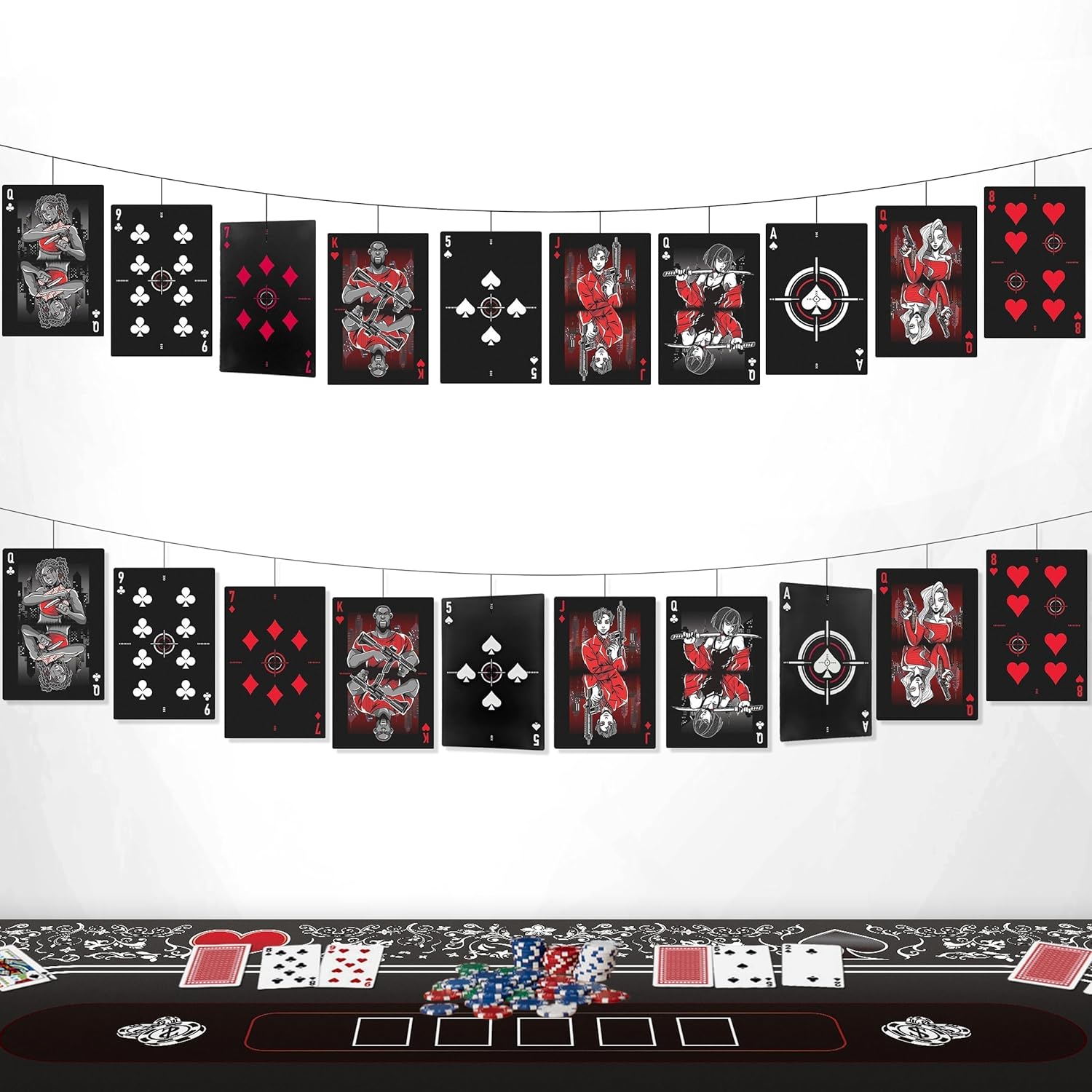 Cheerland Vegas Casino Theme Poker Garland Banner
