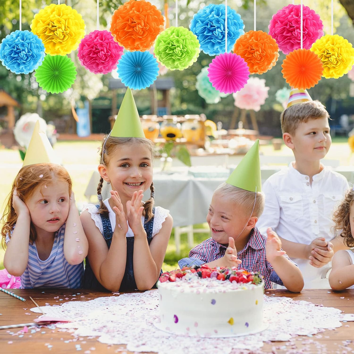 Janinka 60 Pcs Tissue Pom Poms Party Decorations