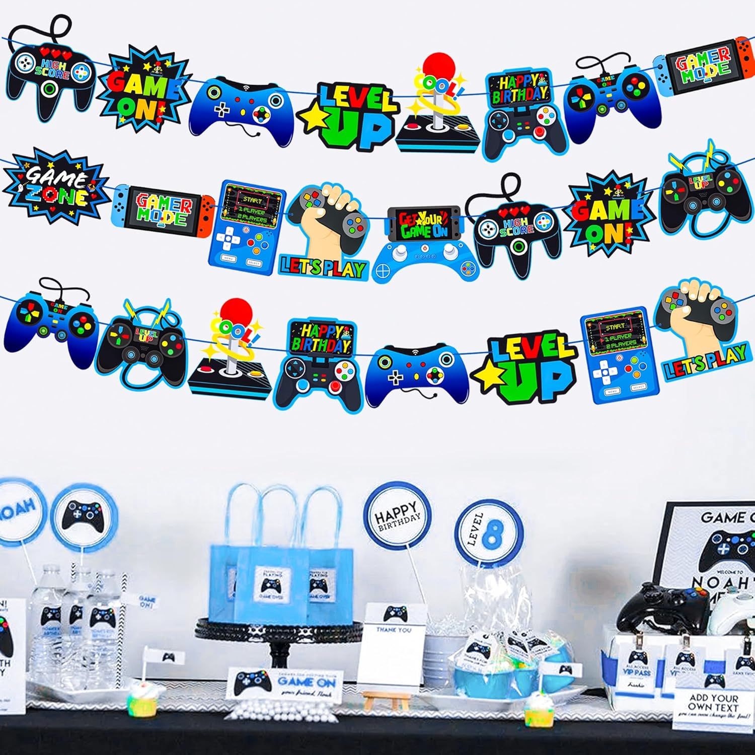 3pcs Video Game Controller Decor Banners for Kids Party
