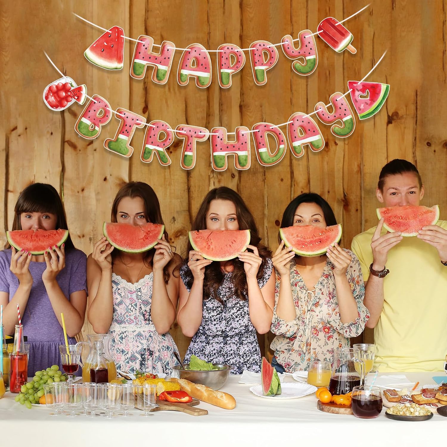 Watermelon Birthday Banner for Summer Party Decor