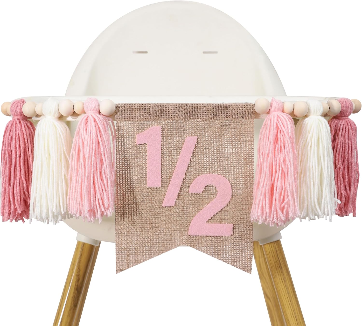 Wawuo Pink 12 Birthday High Chair Banner
