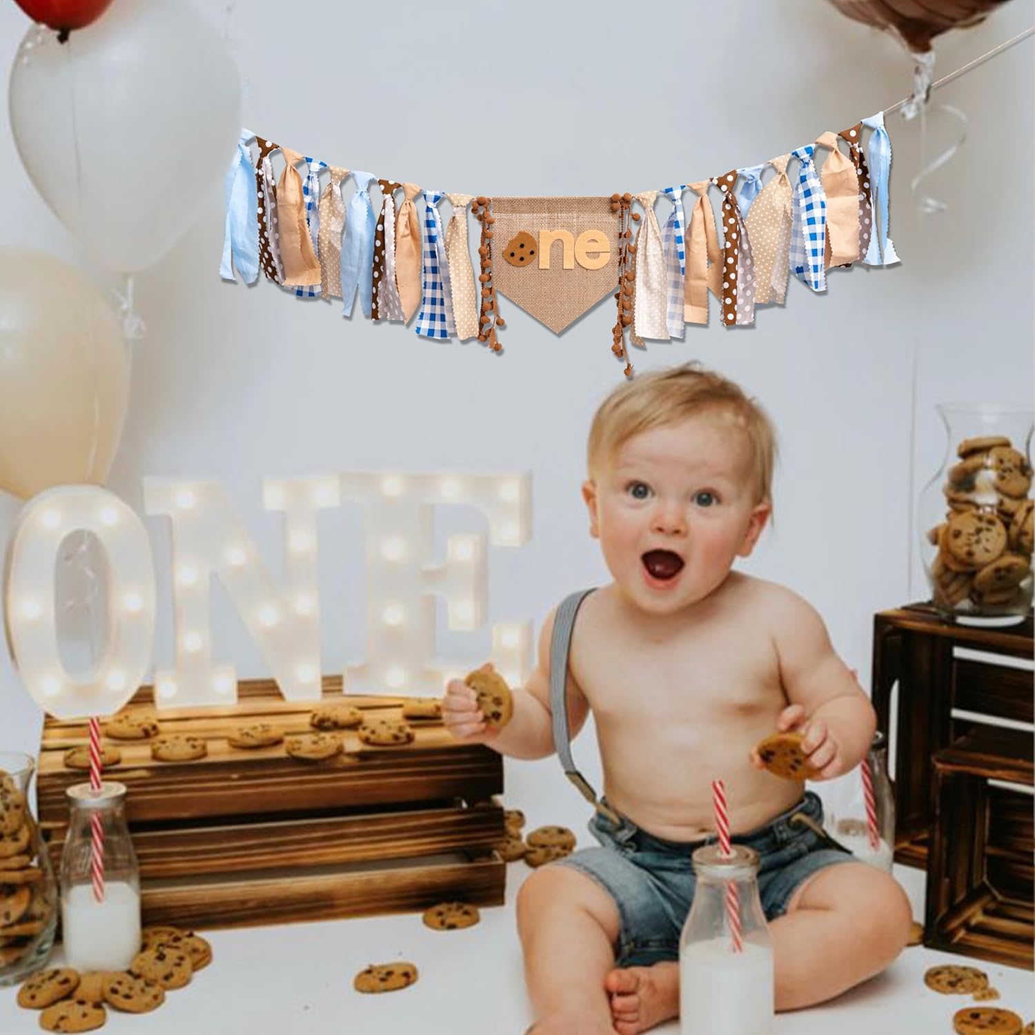 Cookies Highchair Banner for First Birthday Party