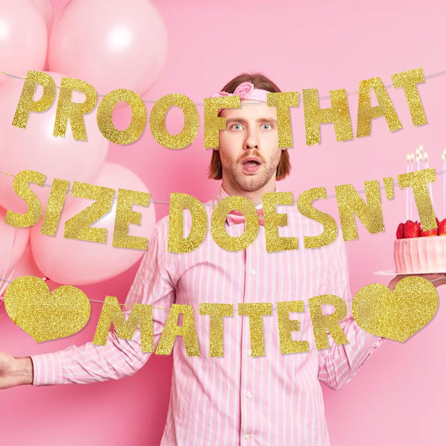 Proof That Size Doesnt Matter Gold Glitter Banner