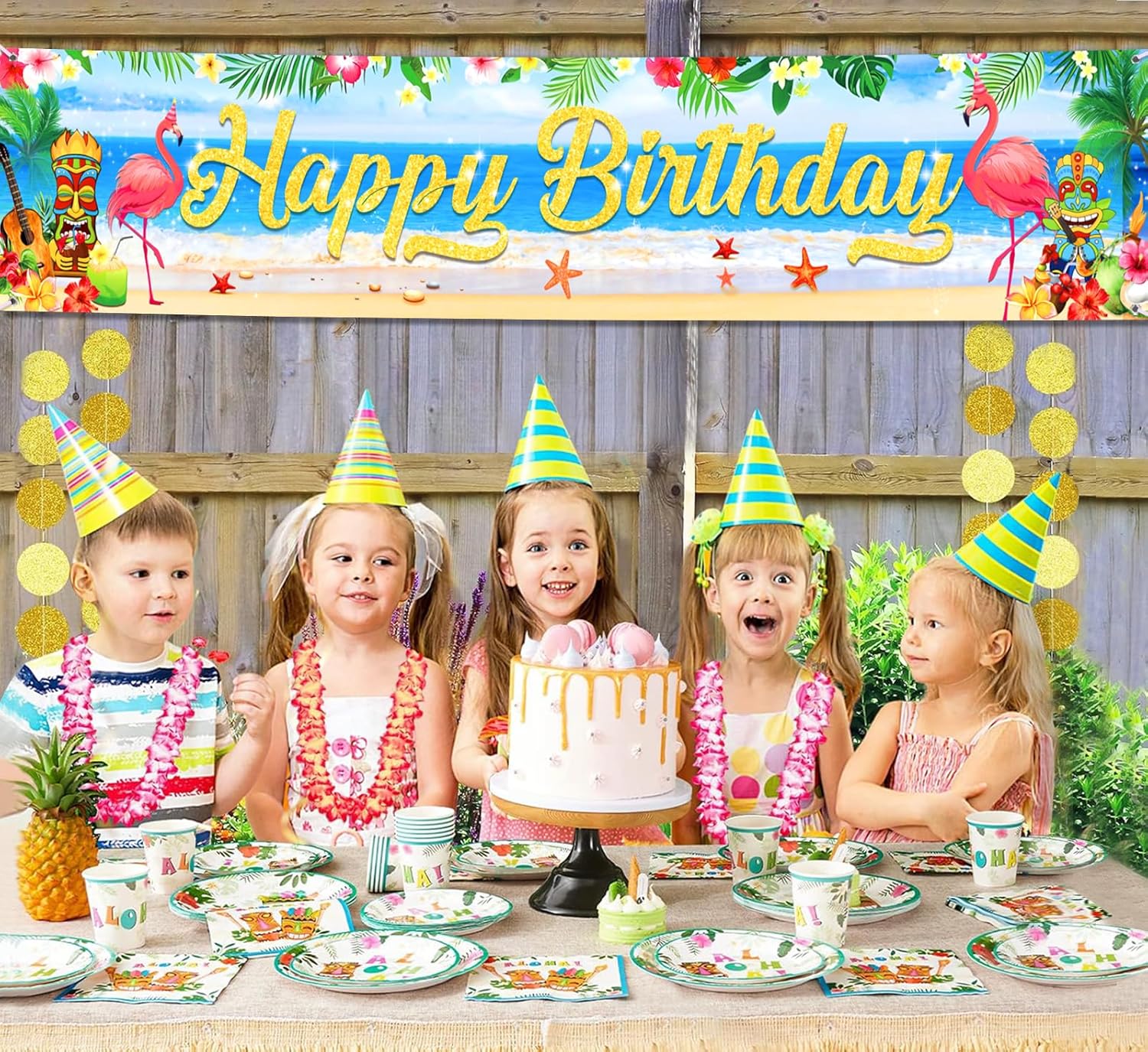 Tropical Luau Birthday Banner Decorations Yard Sign