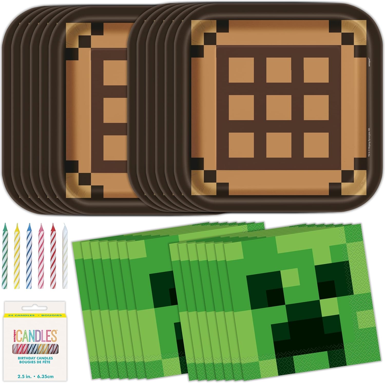 Unique 32 Minecraft Plates and Napkins Set