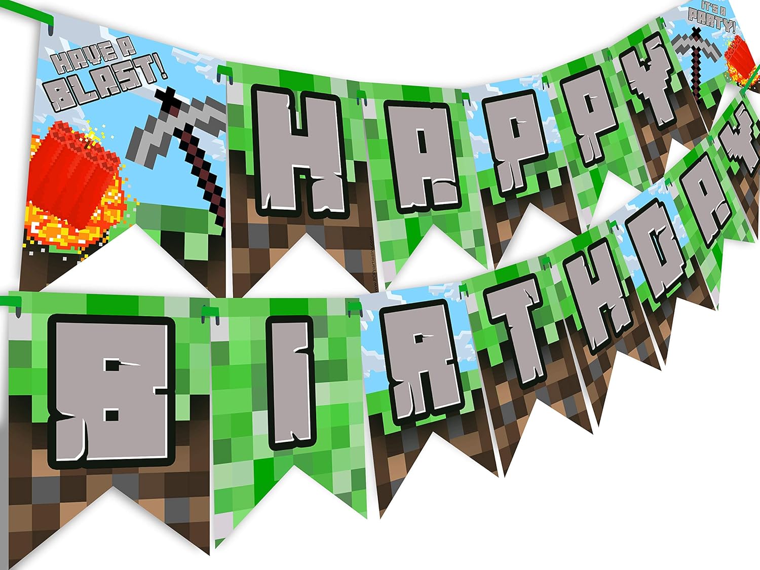 Pixel Party Happy Birthday Banner - Blast