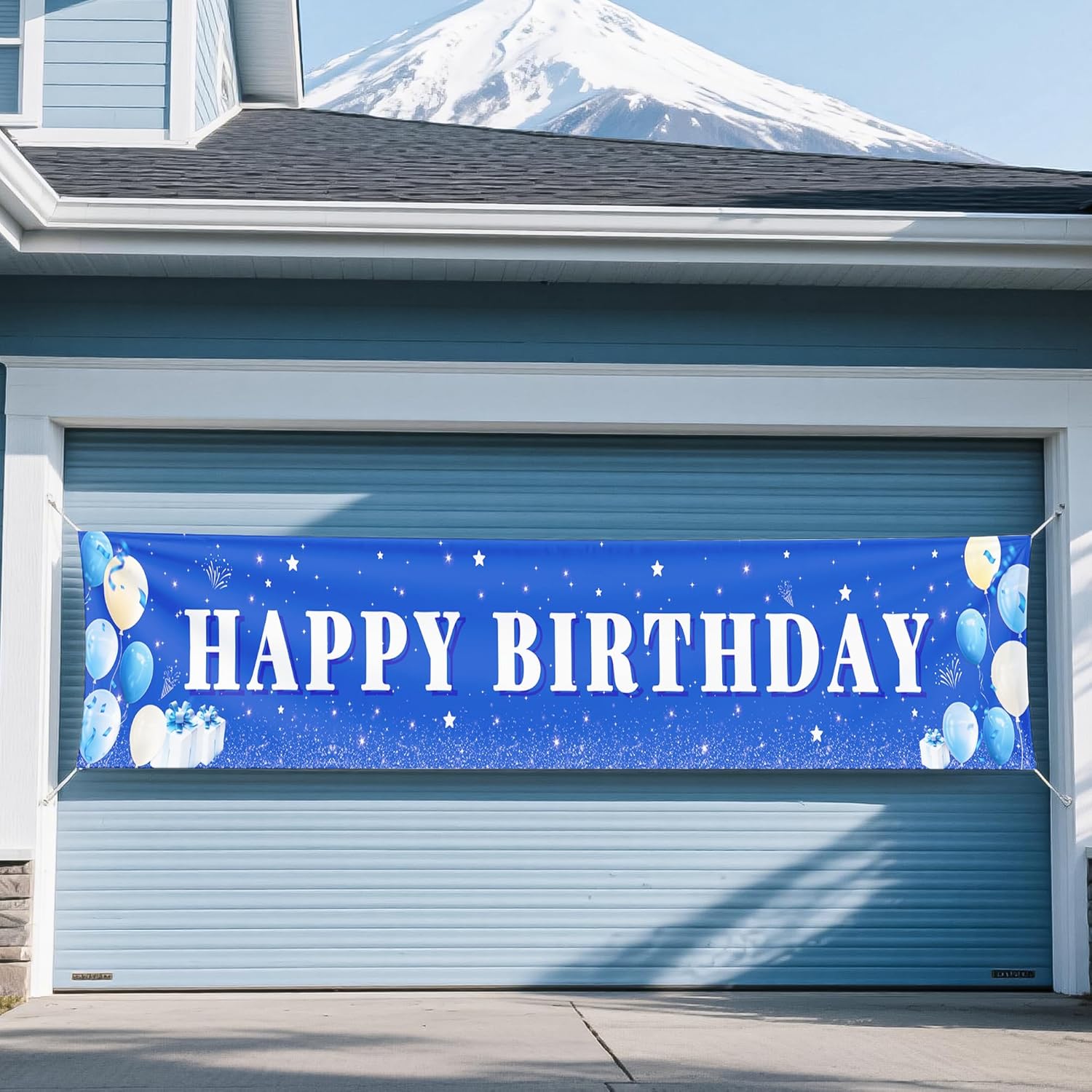 Blue Happy Birthday Banner for Boys and Girls