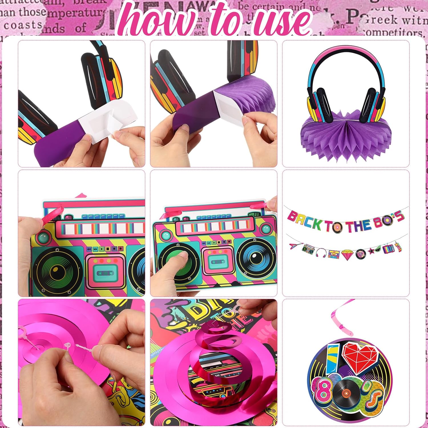 Blosssound 27 Pcs 80s 90s Party Decorations