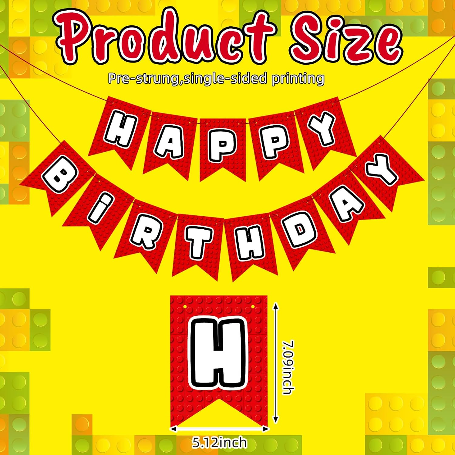 Oudain Pre-Strung Happy Birthday Banner for Kids