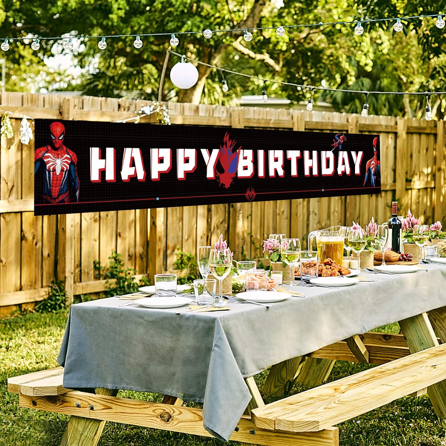 Spiderman Birthday Banner 98x16ft Decor